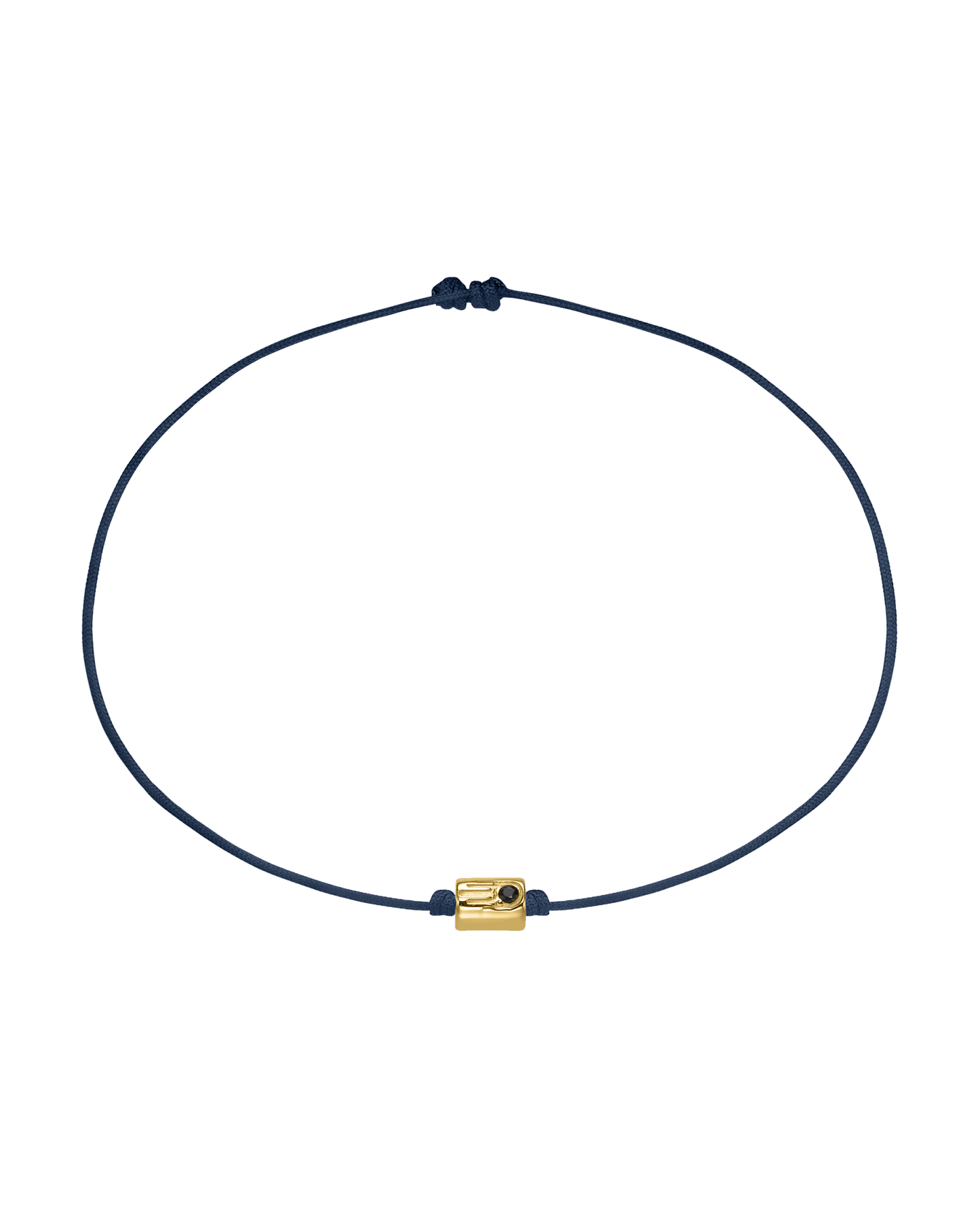 Black Diamond Hamsa Bracelet - 14K Yellow Gold Bracelets magal-dev Navy Blue