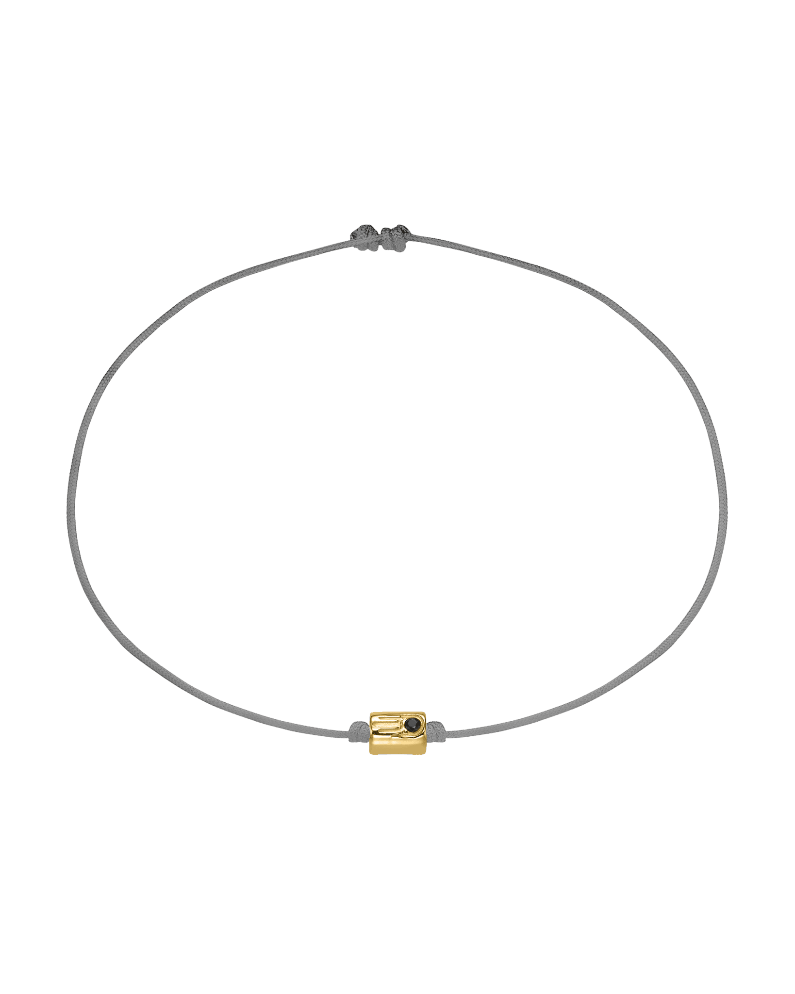 Black Diamond Hamsa Bracelet - 14K Yellow Gold Bracelets magal-dev Grey