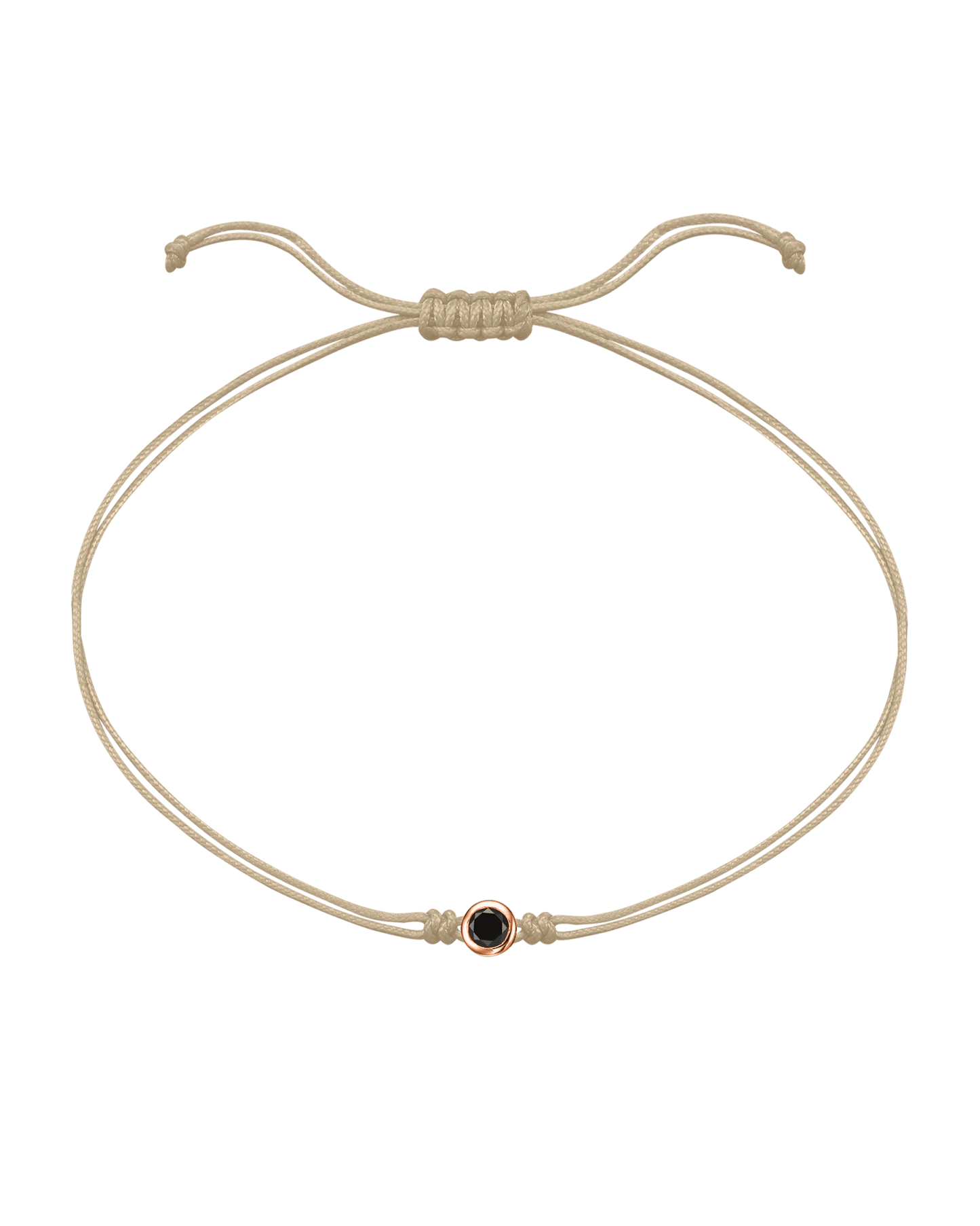 Black Diamond String Of Love - 14K Rose Gold Bracelets 14K Solid Gold Beige