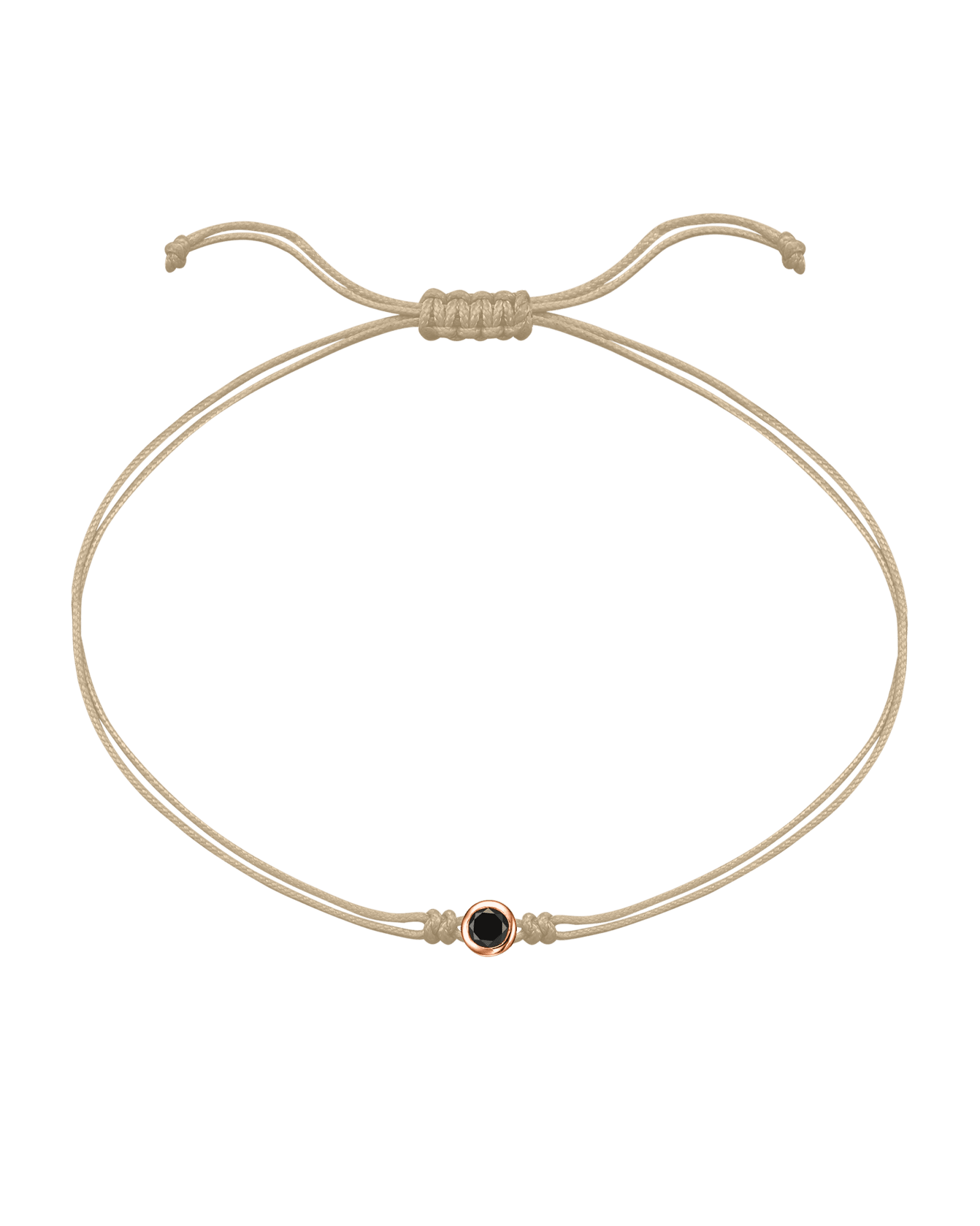 Black Diamond String Of Love - 14K Rose Gold Bracelets 14K Solid Gold Beige