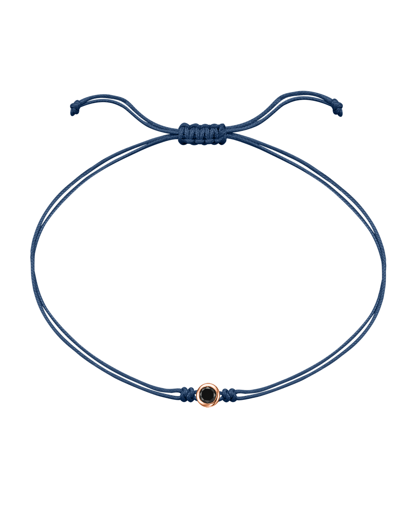 Black Diamond String Of Love - 14K Rose Gold Bracelets 14K Solid Gold Indigo