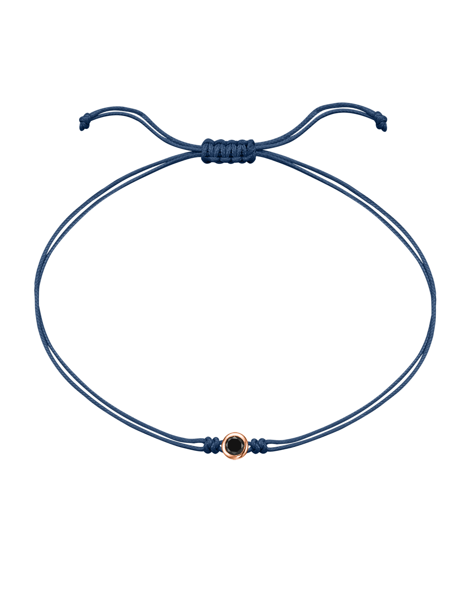 Black Diamond String Of Love - 14K Rose Gold Bracelets 14K Solid Gold Indigo