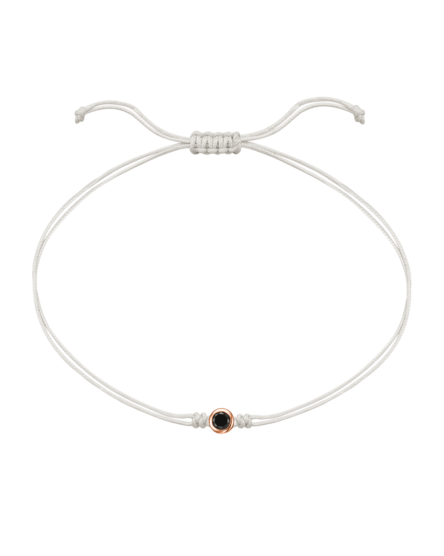 Black Diamond String Of Love - 14K Rose Gold Bracelets 14K Solid Gold Pearl