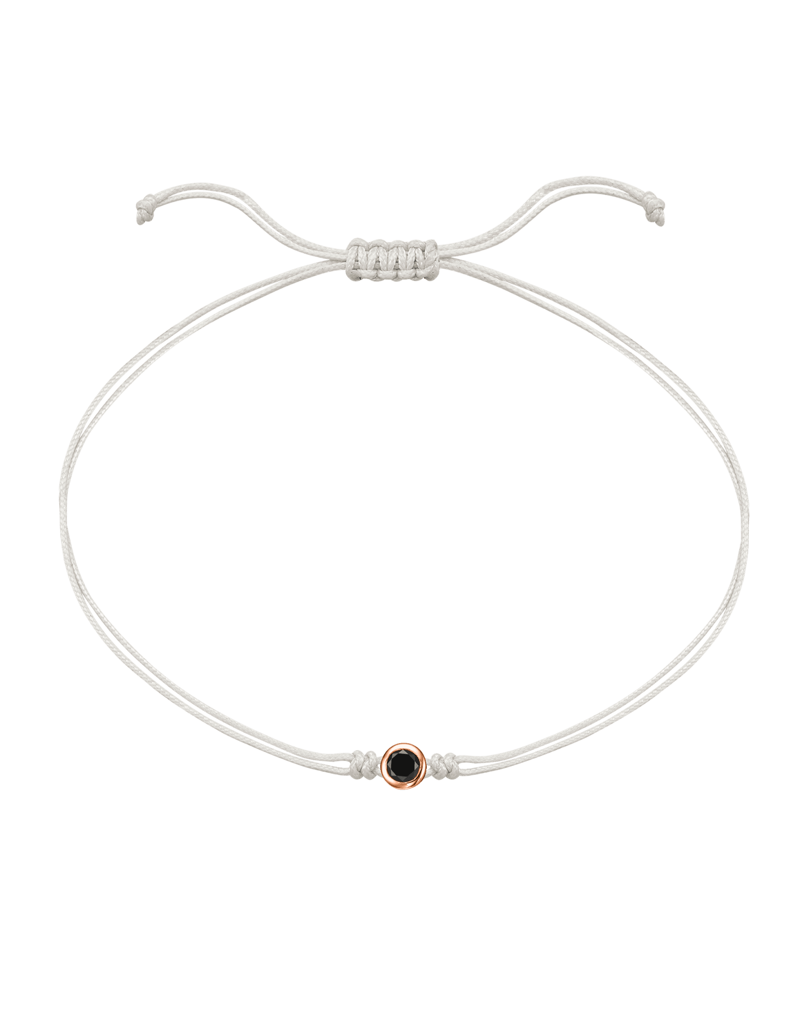 Black Diamond String Of Love - 14K Rose Gold Bracelets 14K Solid Gold Pearl