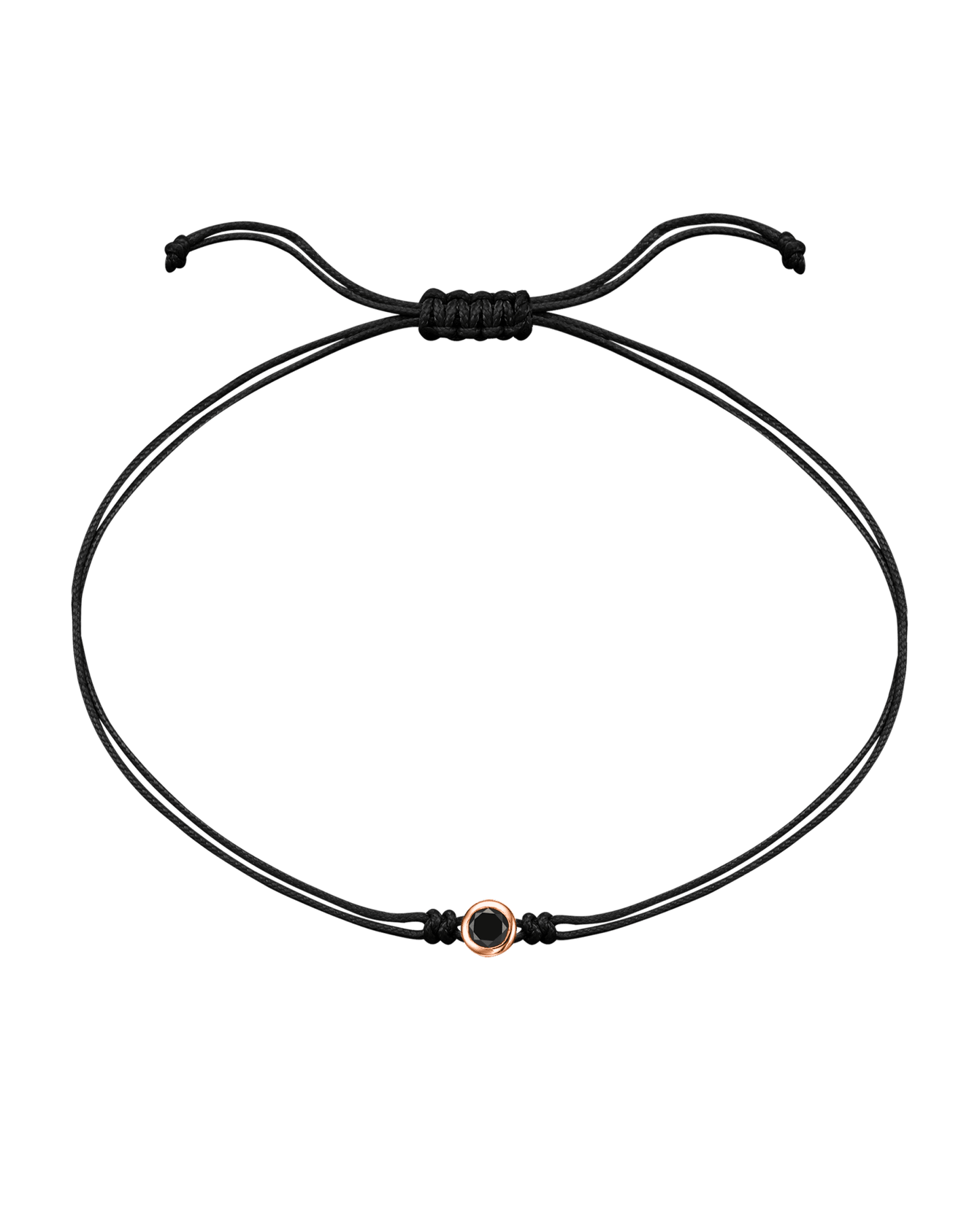 Black Diamond String Of Love - 14K Rose Gold Bracelets 14K Solid Gold Black