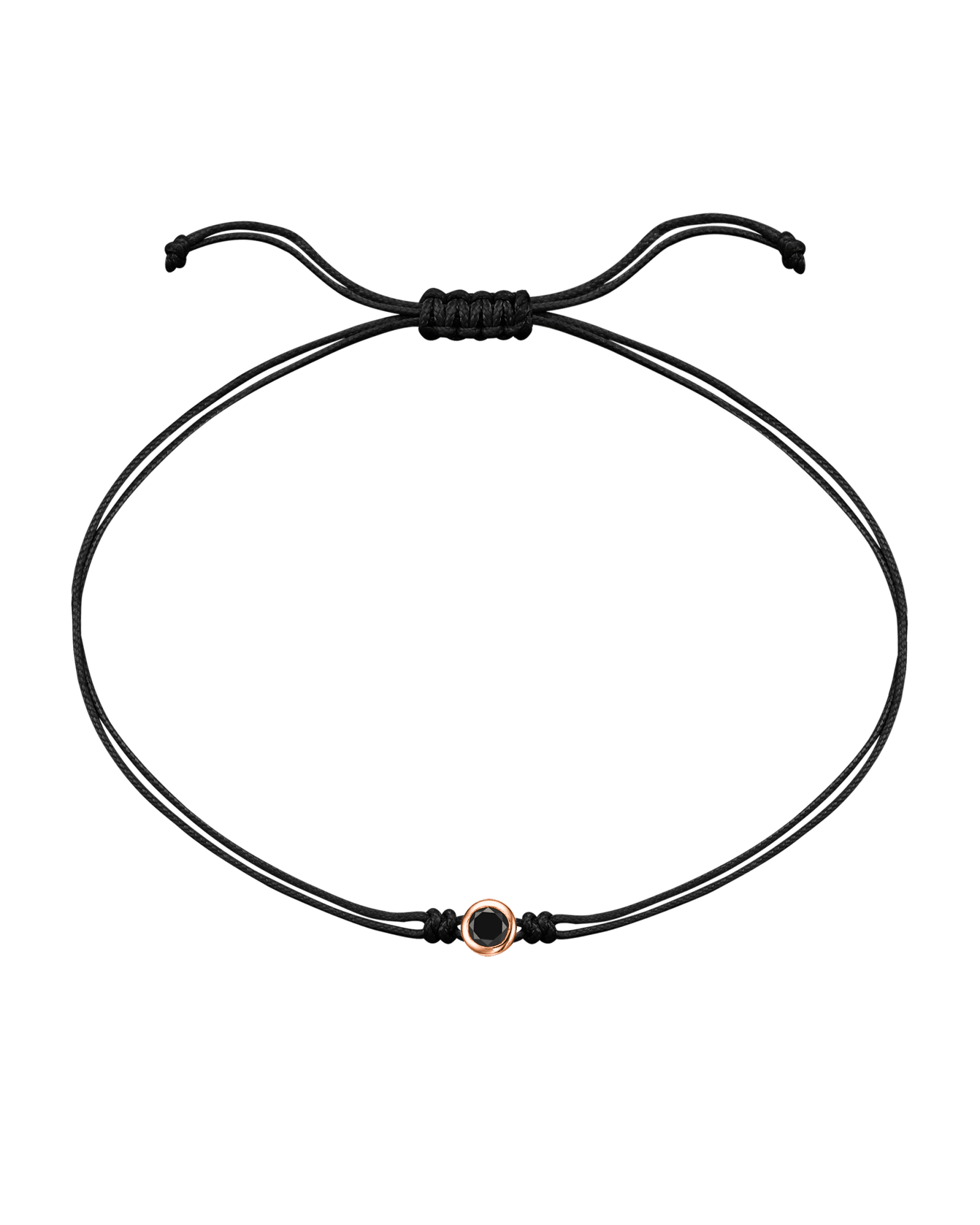 Black Diamond String Of Love - 14K Rose Gold Bracelets 14K Solid Gold Black