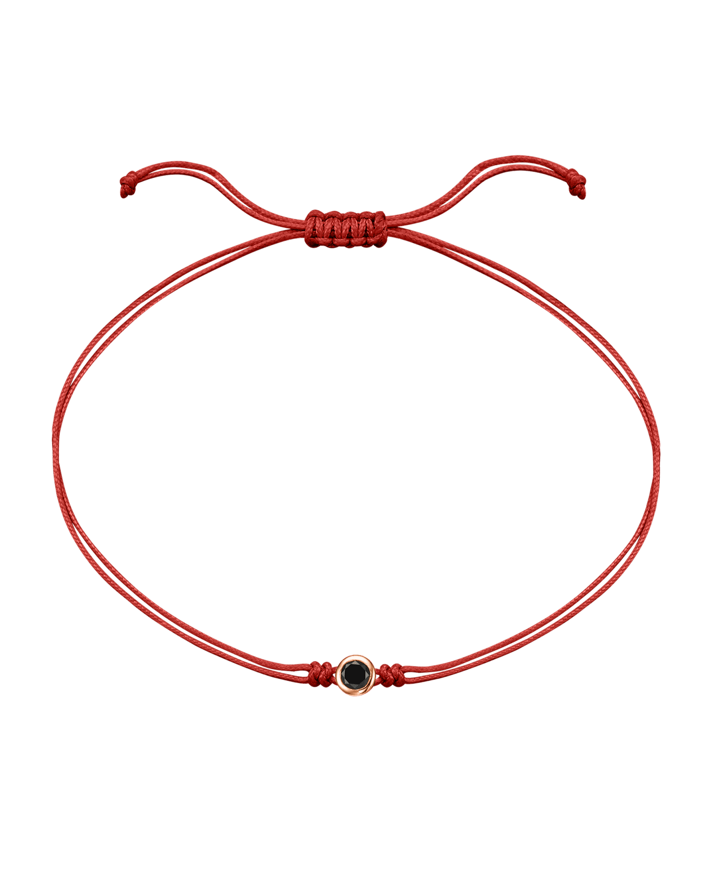 Black Diamond String Of Love - 14K Rose Gold Bracelets 14K Solid Gold Red