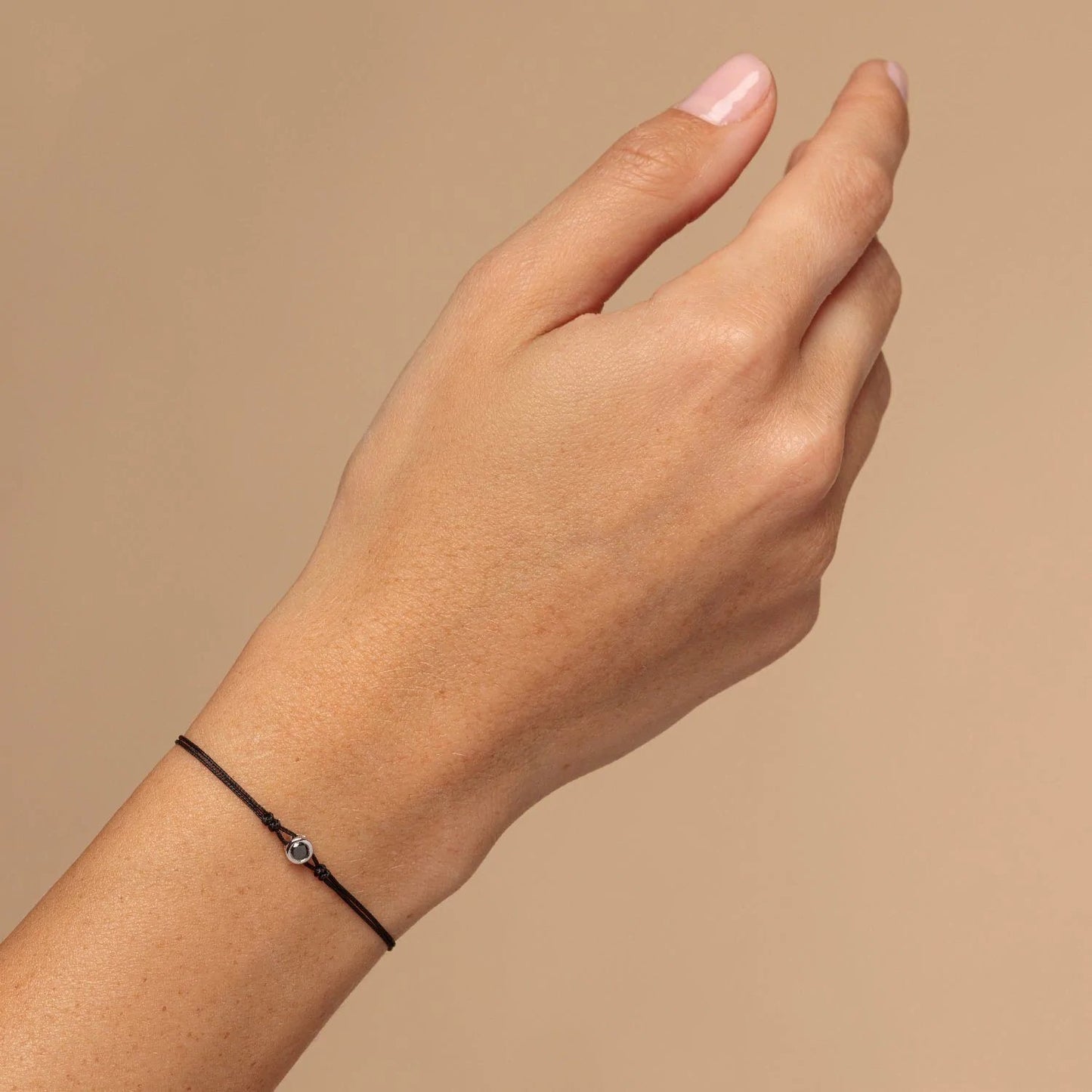 Black Diamond String Of Love - 14K White Gold Bracelets 14K Solid Gold