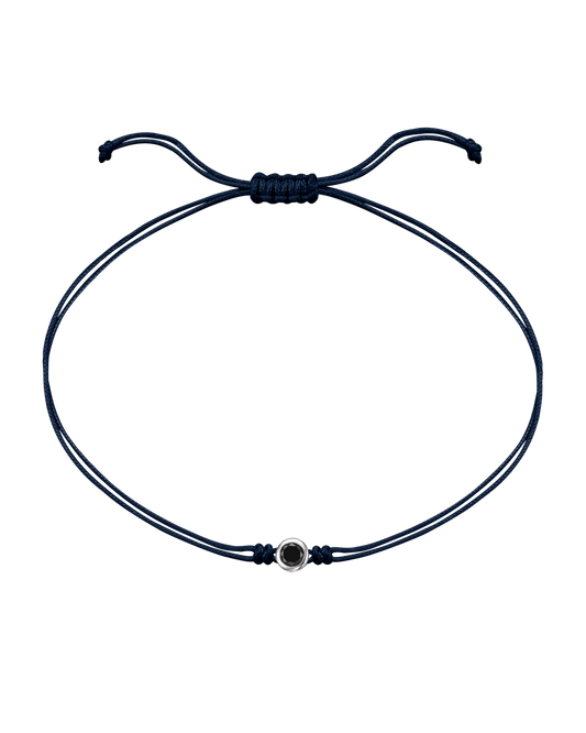 Black Diamond String Of Love - 14K White Gold Bracelets 14K Solid Gold Navy Blue