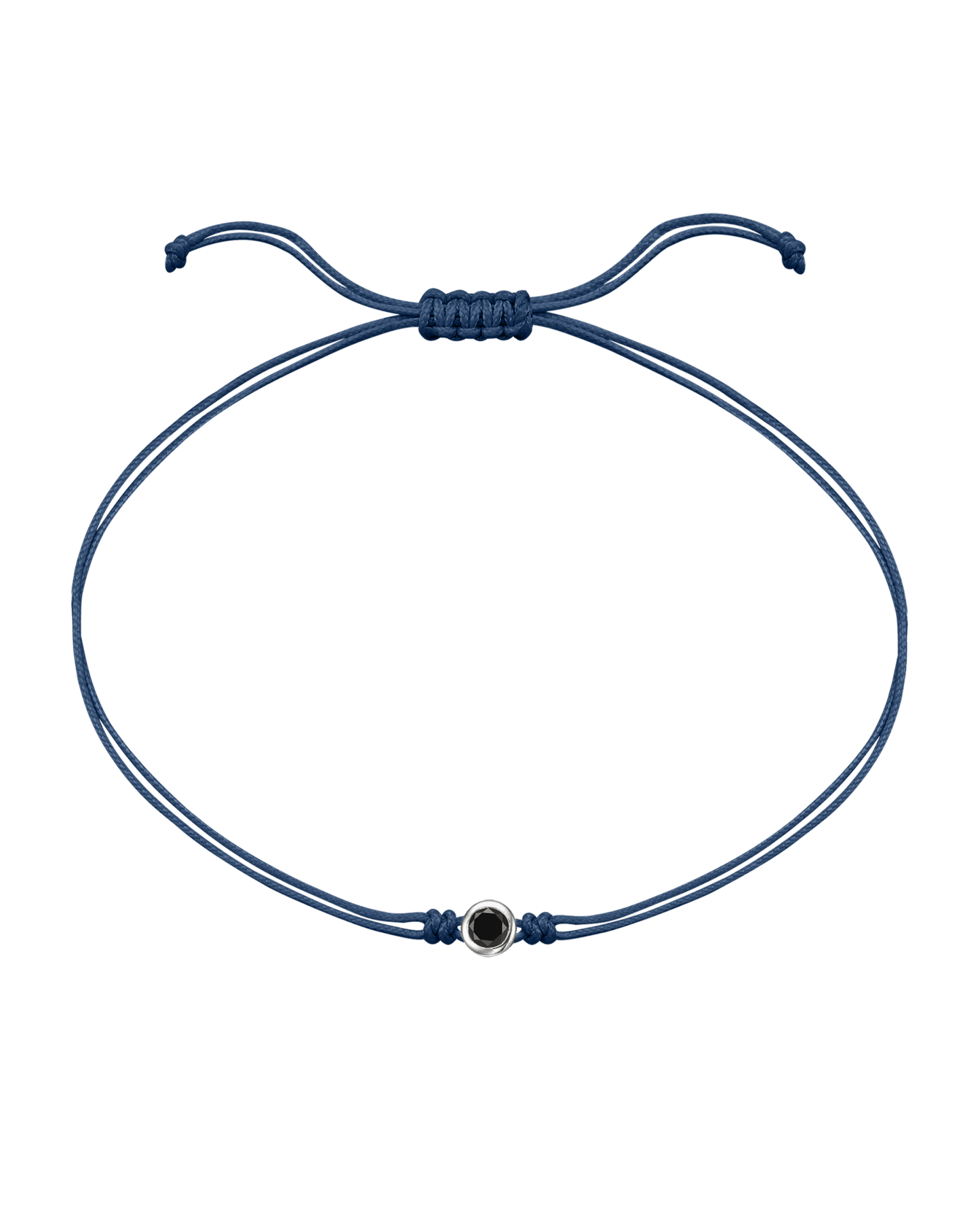 Black Diamond String Of Love - 14K White Gold Bracelets 14K Solid Gold Indigo