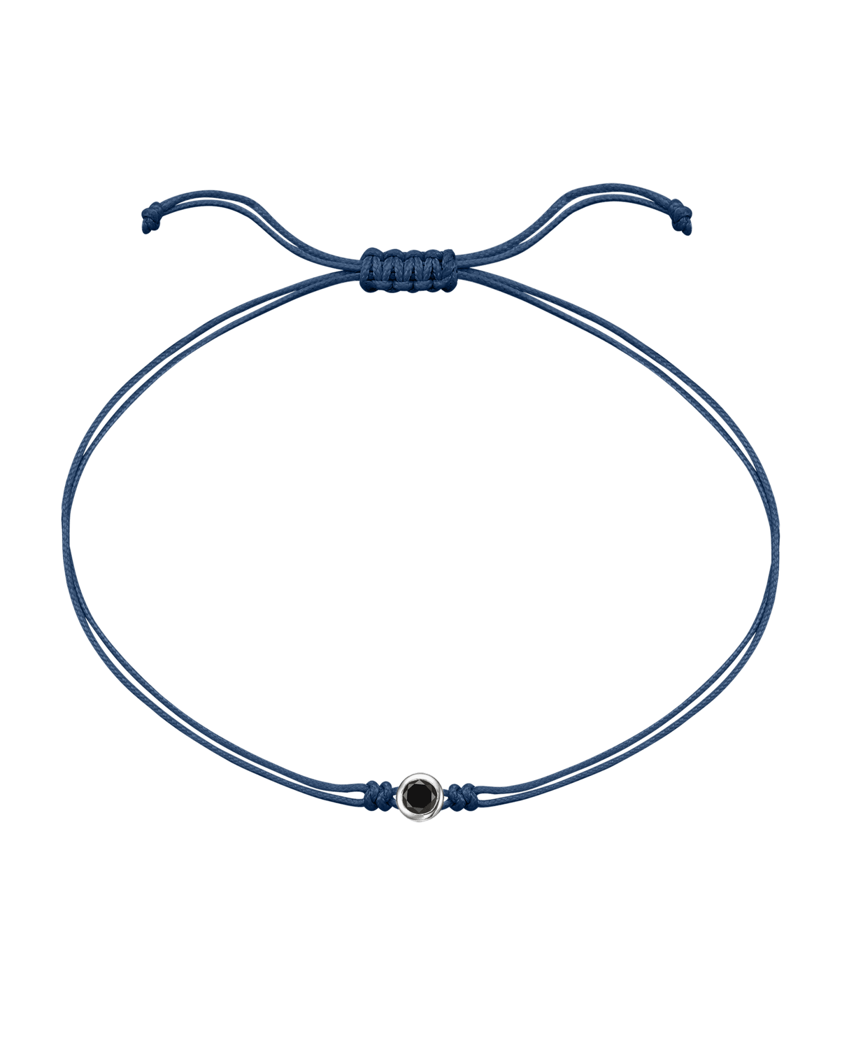 Black Diamond String Of Love - 14K White Gold Bracelets 14K Solid Gold Indigo