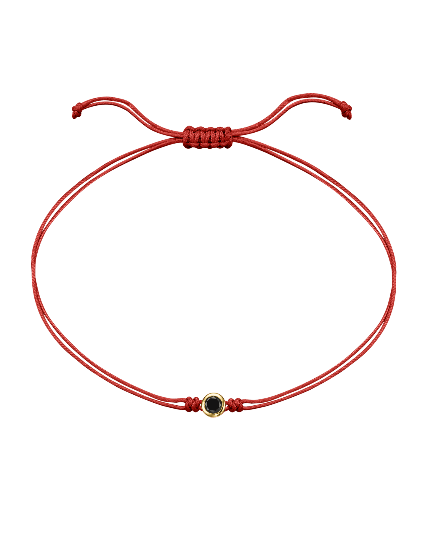 Black Diamond String Of Love - 14K Yellow Gold Bracelets 14K Solid Gold Red