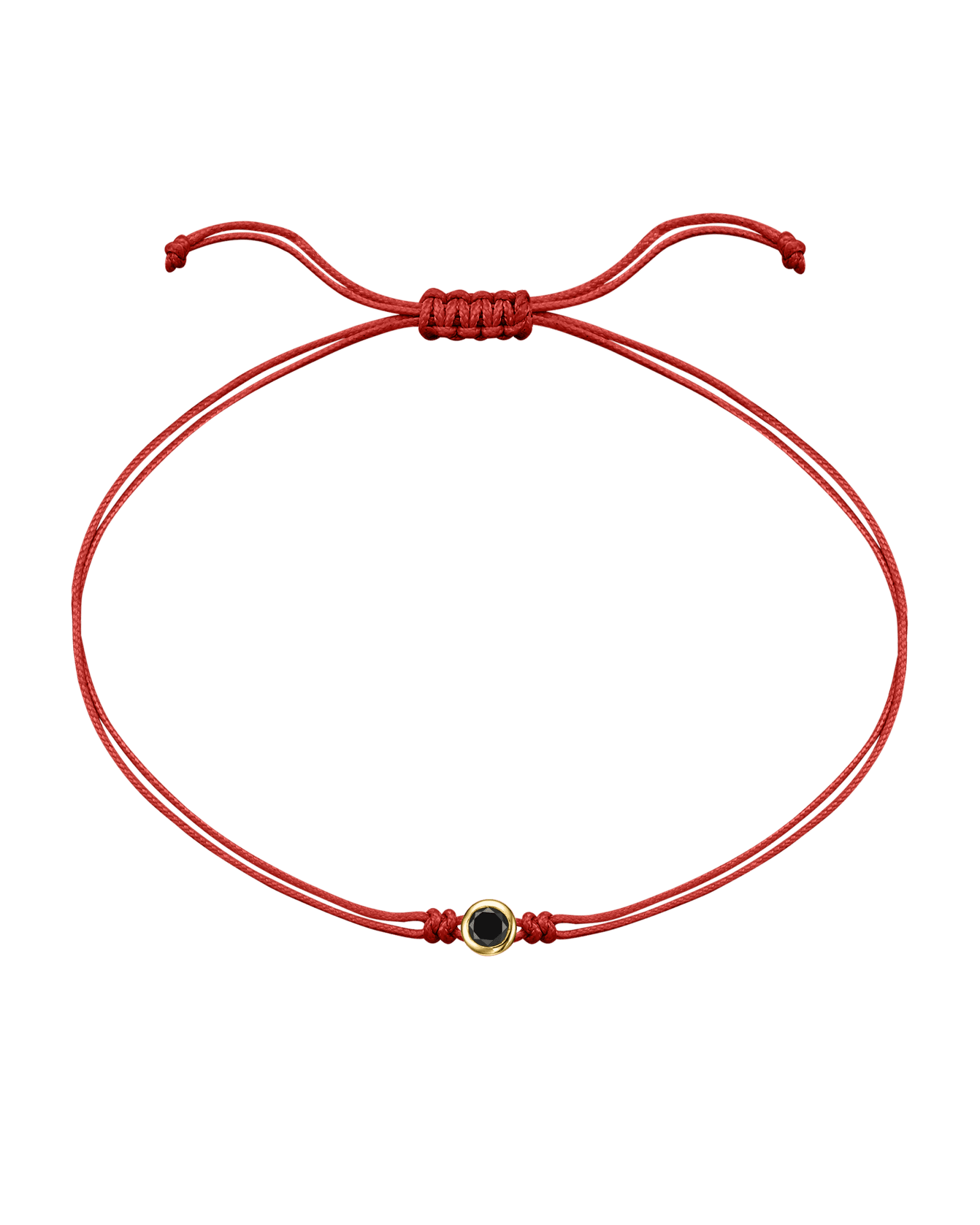 Black Diamond String Of Love - 14K Yellow Gold Bracelets 14K Solid Gold Red