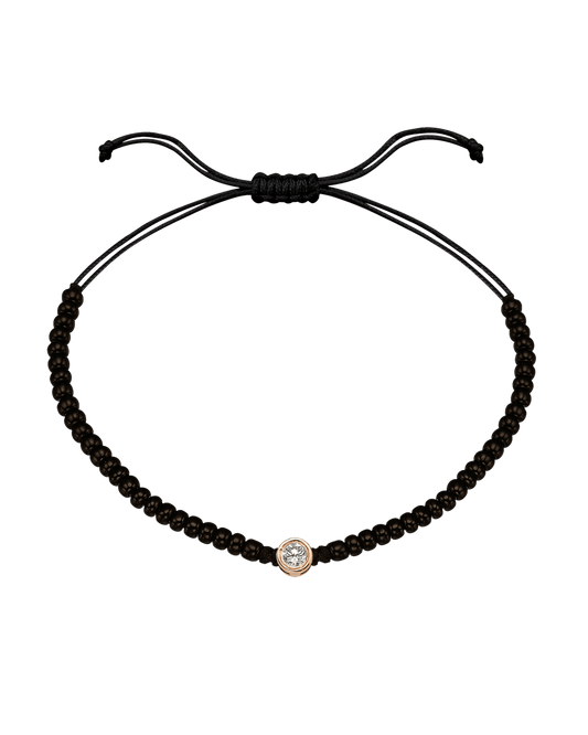 Black Onyx String Of Love - 14K Rose Gold Bracelets magal-dev Large: 0.1ct