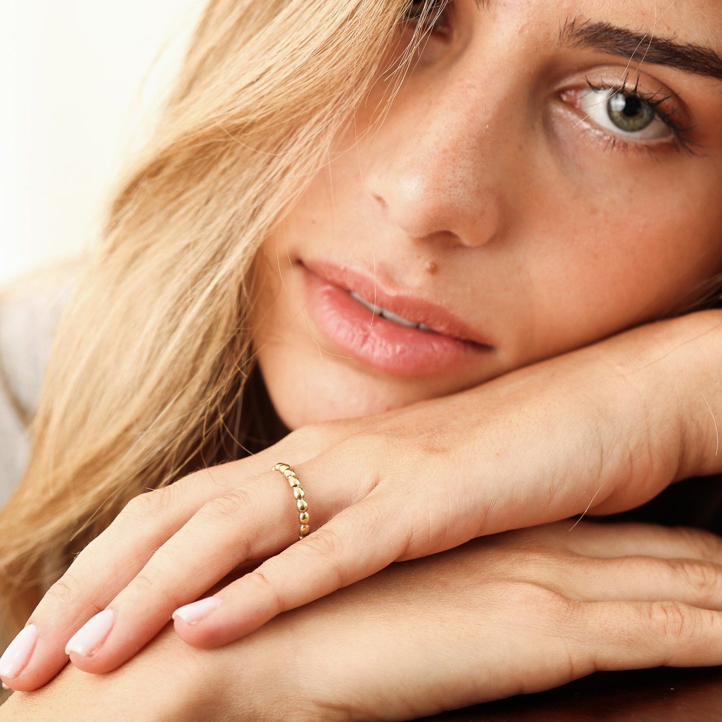 Bubble Ring - 14K Rose Gold Rings 14K Solid Gold