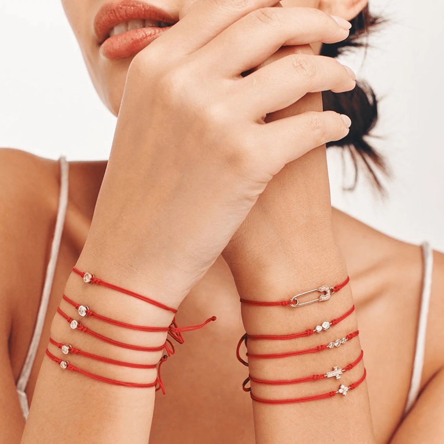 Cross Diamond String Of Love - 14K Rose Gold Bracelets 14K Solid Gold