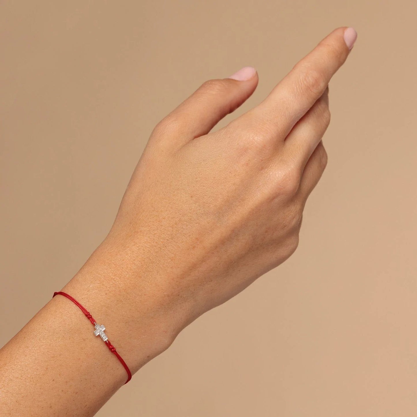Cross Diamond String Of Love - 14K Rose Gold Bracelets 14K Solid Gold