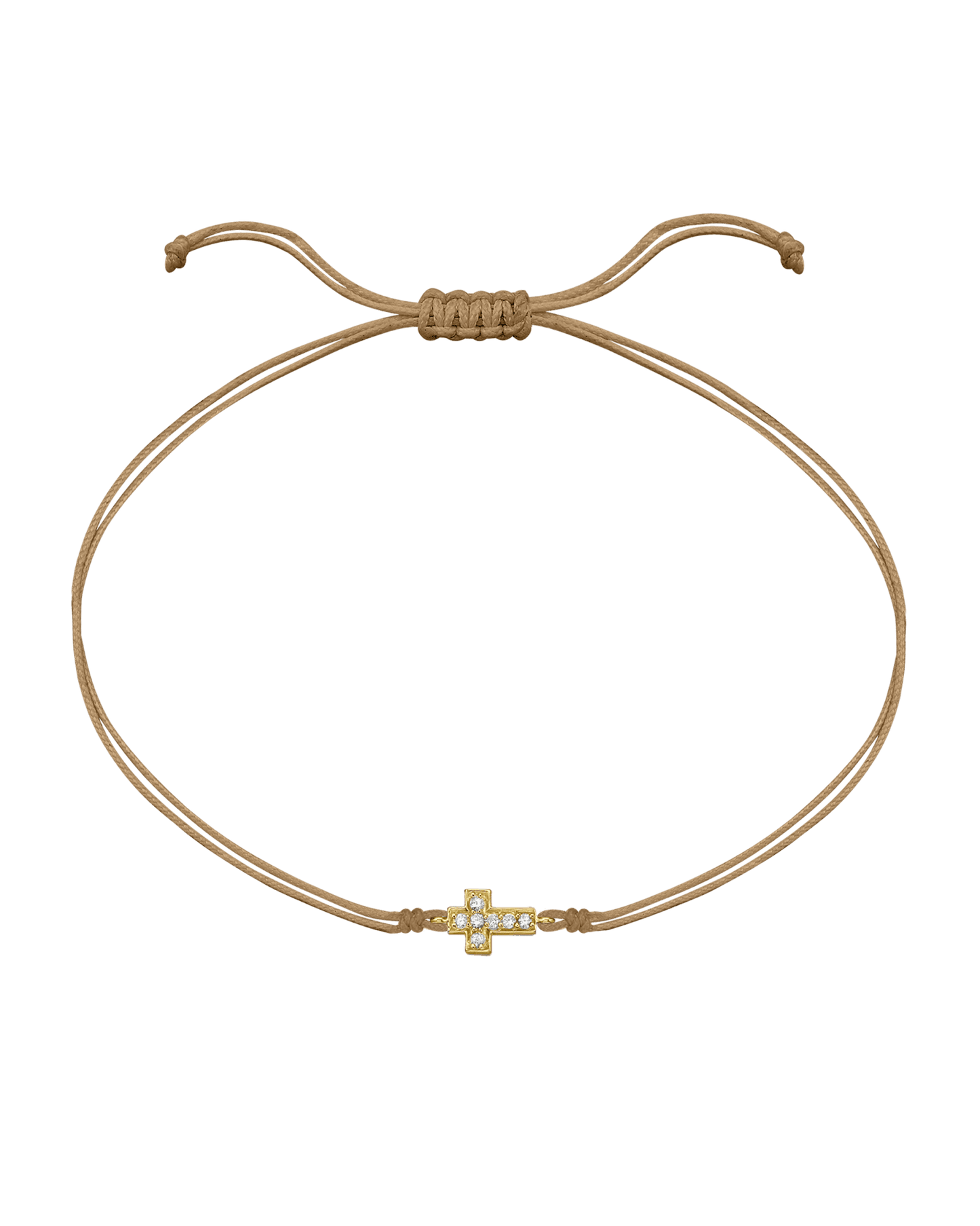 Cross Diamond String Of Love - 14K Yellow Gold Bracelets 14K Solid Gold Camel