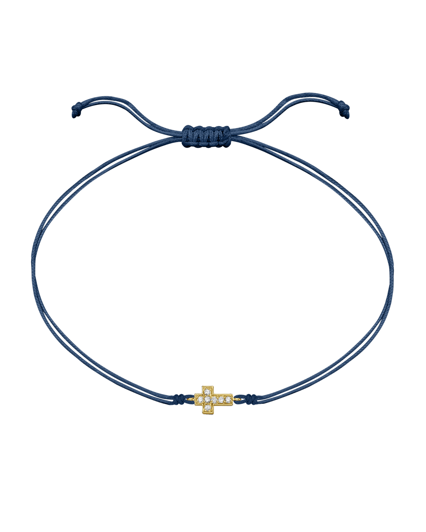 Cross Diamond String Of Love - 14K Yellow Gold Bracelets 14K Solid Gold Indigo
