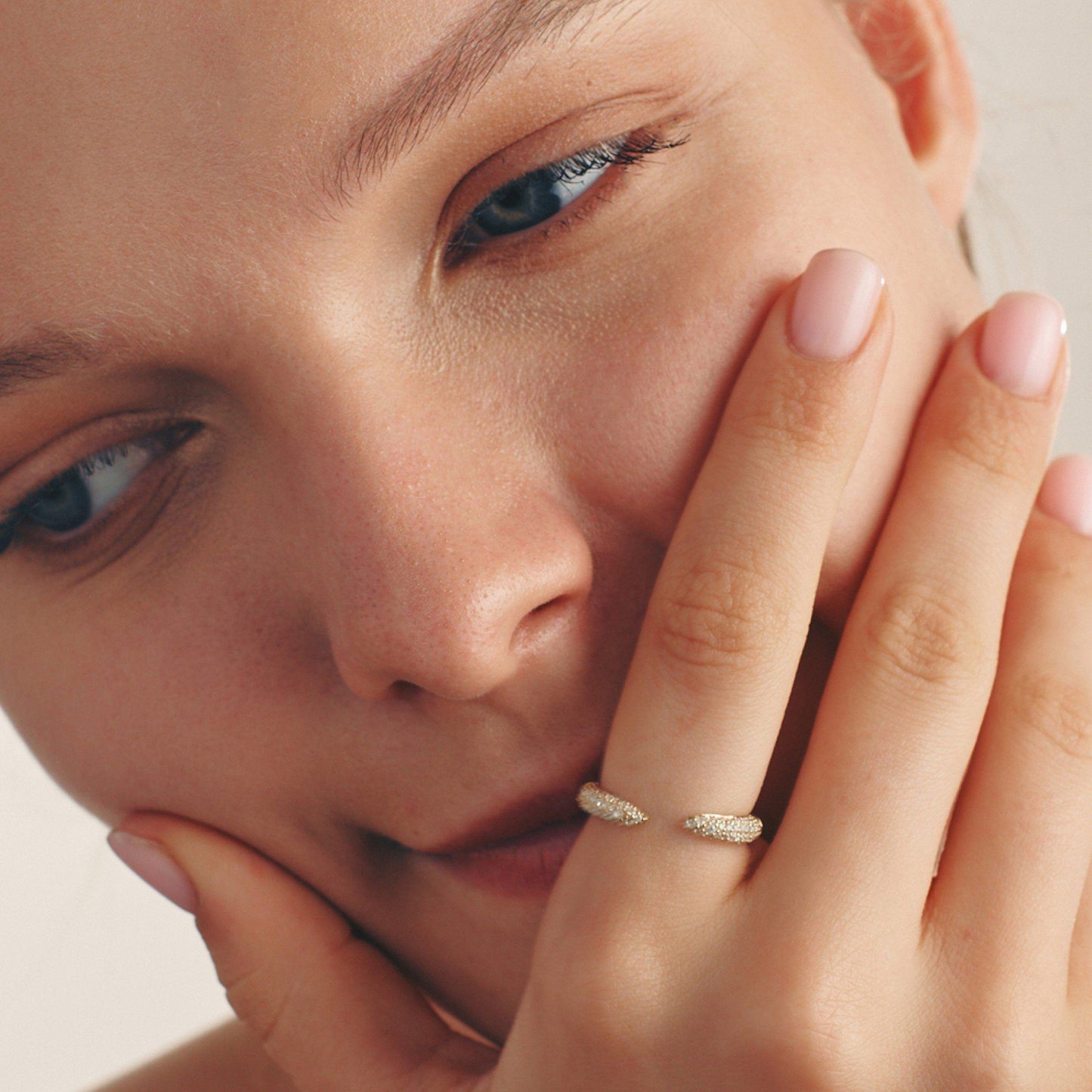 Diamond Claw Ring - 14K Rose Gold Rings 14K Solid Gold