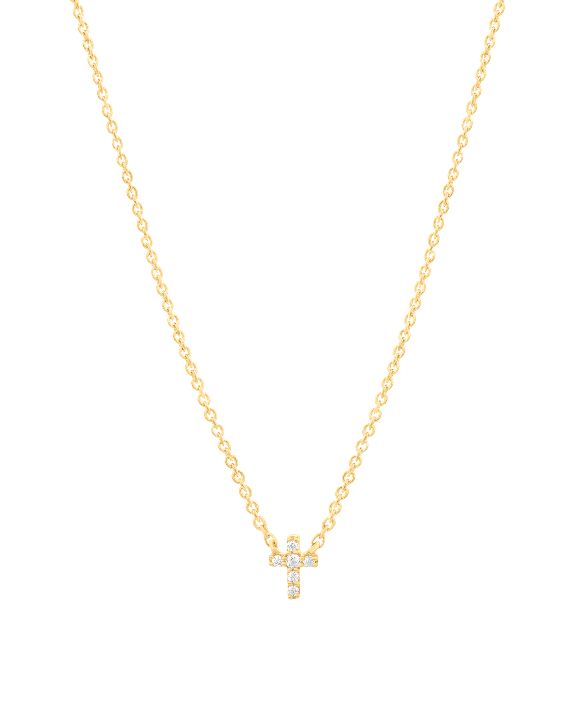 Diamond Cross Necklace - 14K Yellow Gold Necklaces magal-dev