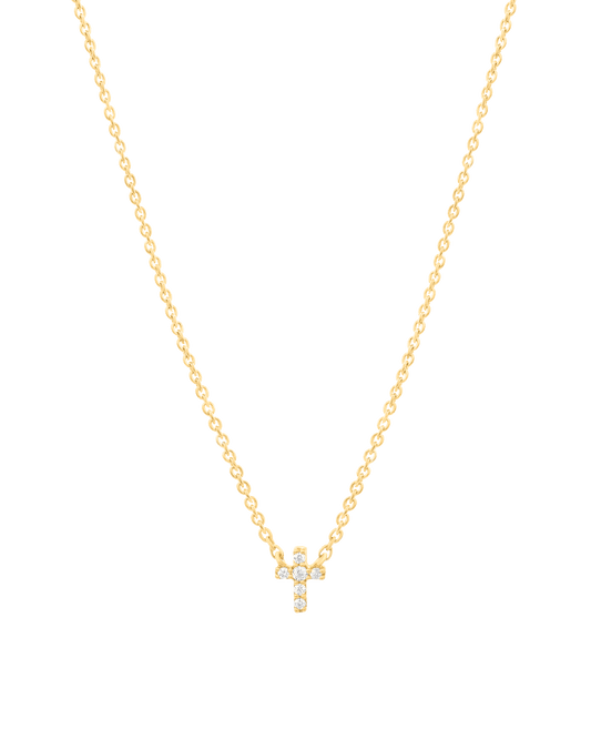 Diamond Cross Necklace - 14K Yellow Gold Necklaces magal-dev