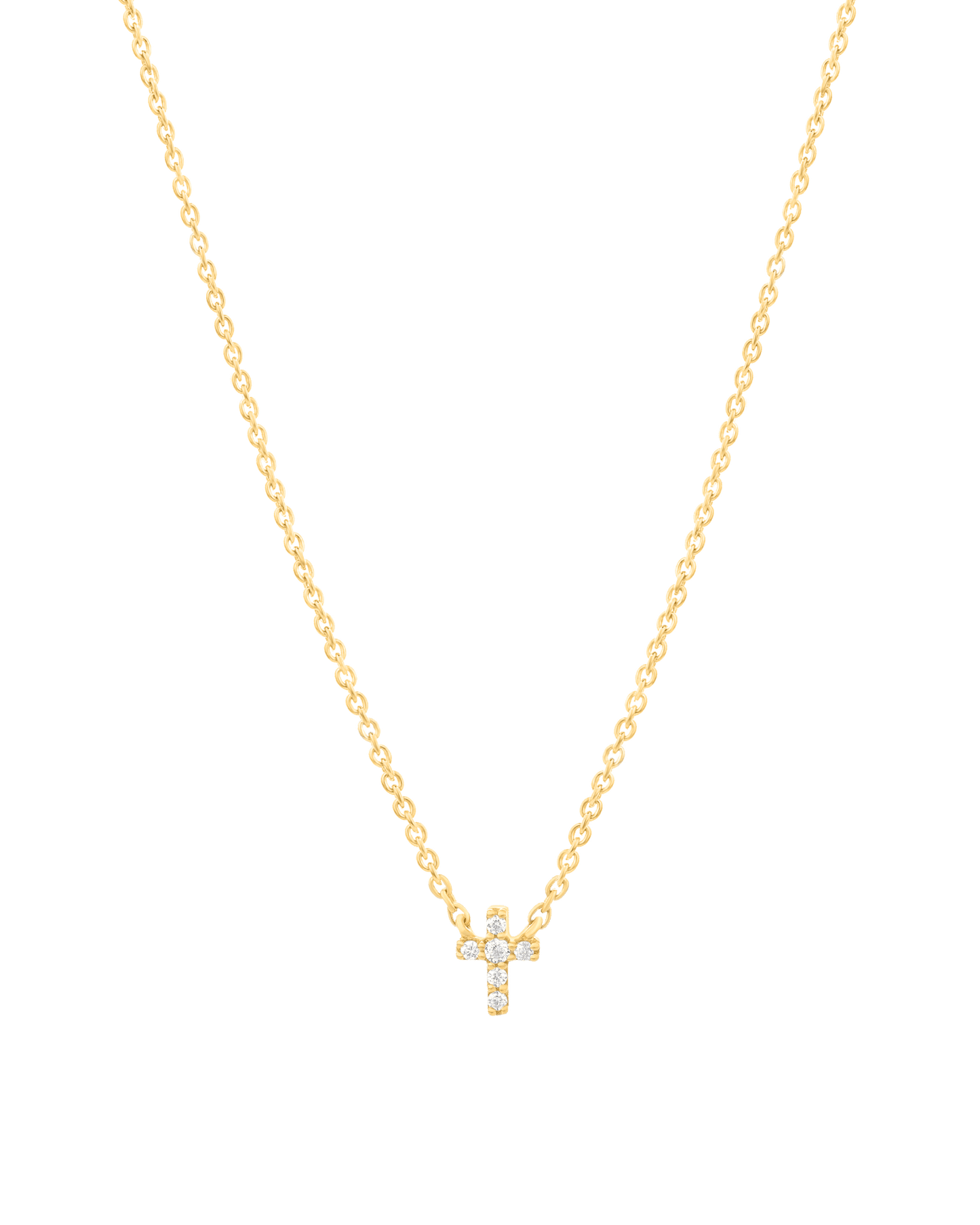 Diamond Cross Necklace - 14K White Gold Necklaces magal-dev