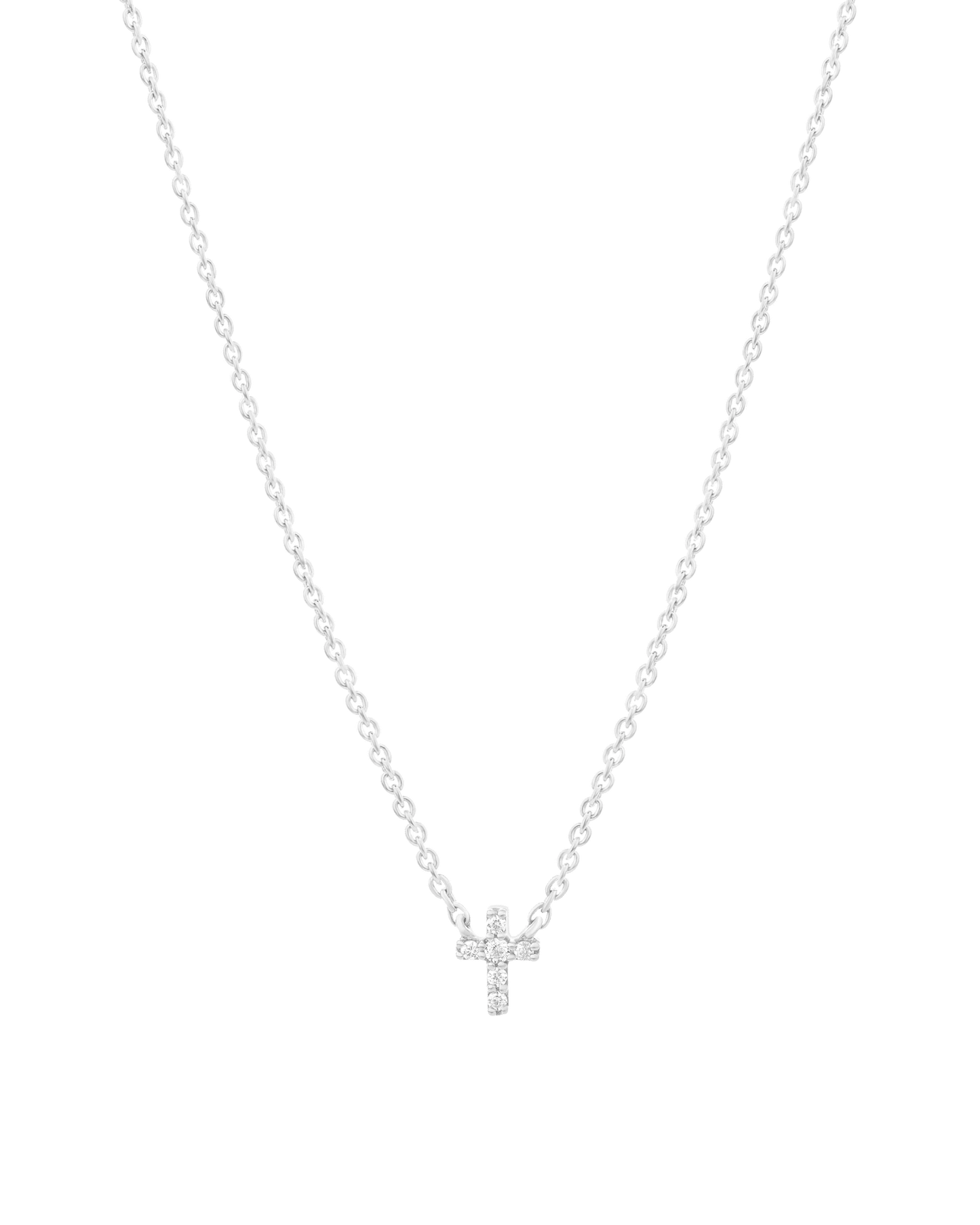 Diamond Cross Necklace - 14K Rose Gold Necklaces magal-dev