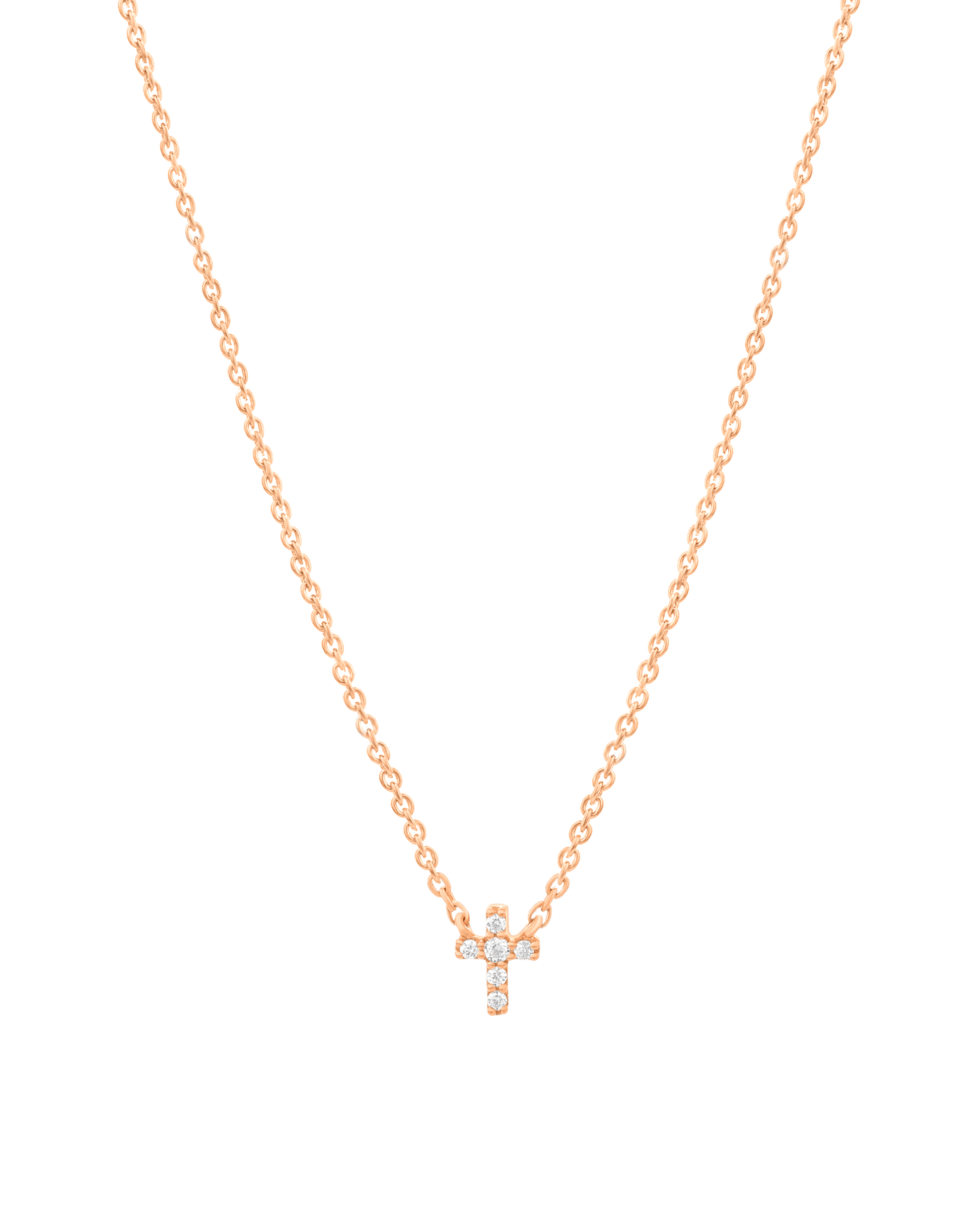 Diamond Cross Necklace - 14K Yellow Gold Necklaces magal-dev