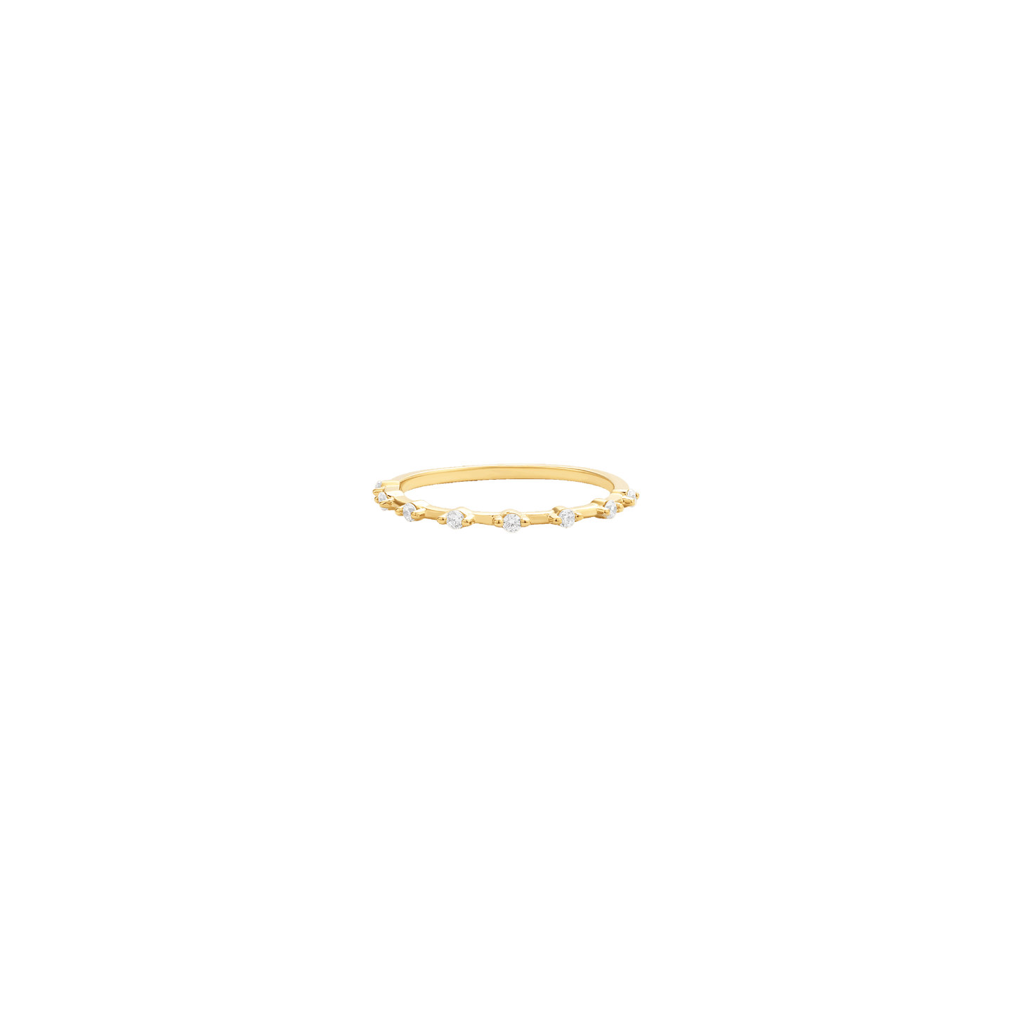 Diamond Dot Ring - 14K Yellow Gold Rings 14K Solid Gold US 4