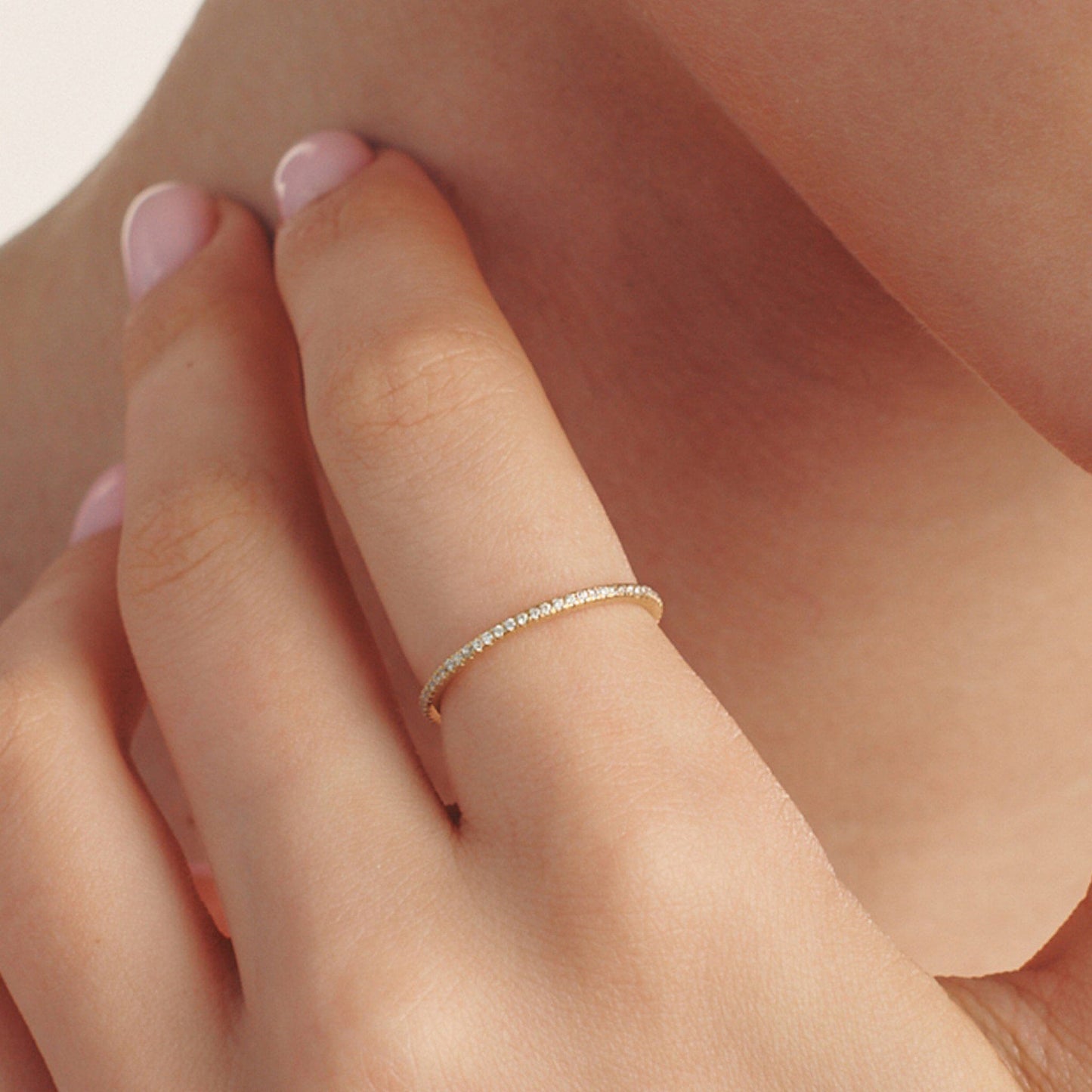 Diamond Eternity Ring - 14K White Gold Rings 14K Solid Gold