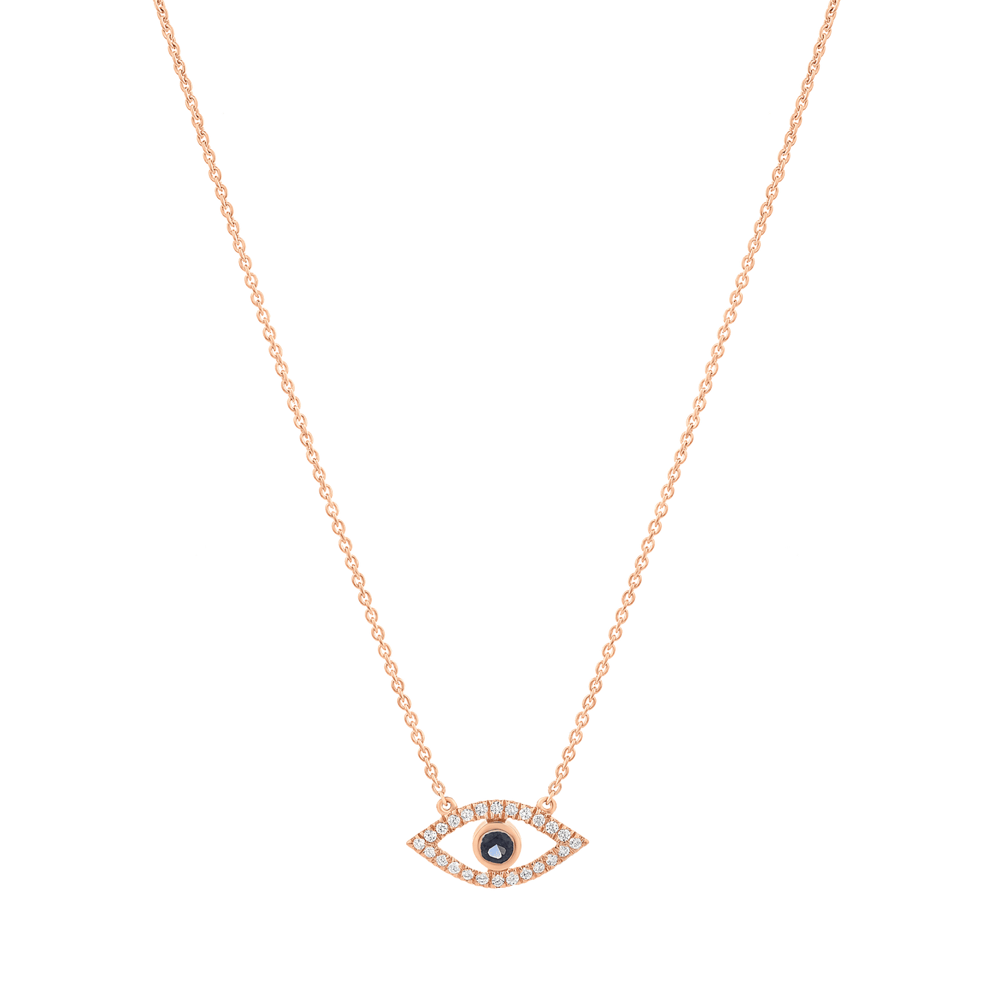 Diamond Evil Eye Necklace - 14K Yellow Gold Necklaces magal-dev
