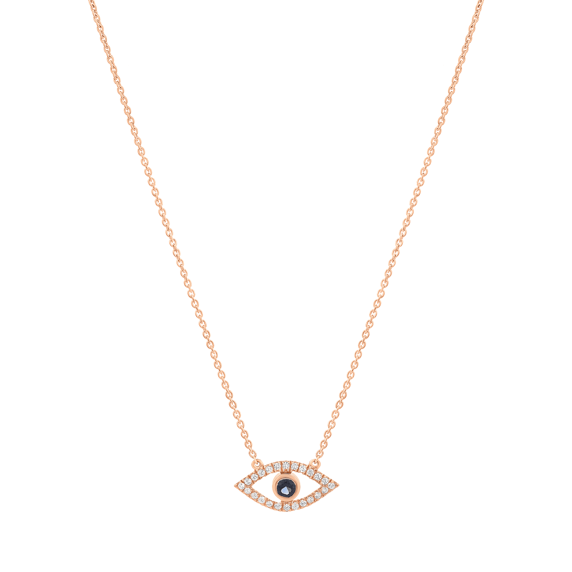 Diamond Evil Eye Necklace - 14K Yellow Gold Necklaces magal-dev