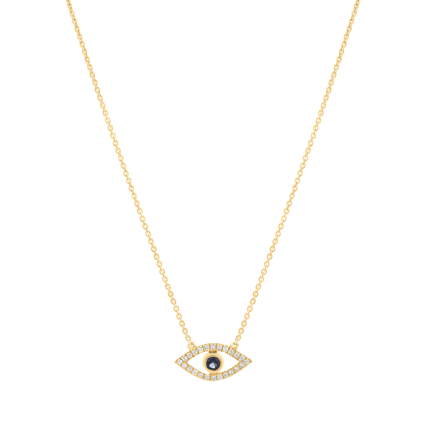 Diamond Evil Eye Necklace - 14K Yellow Gold Necklaces magal-dev