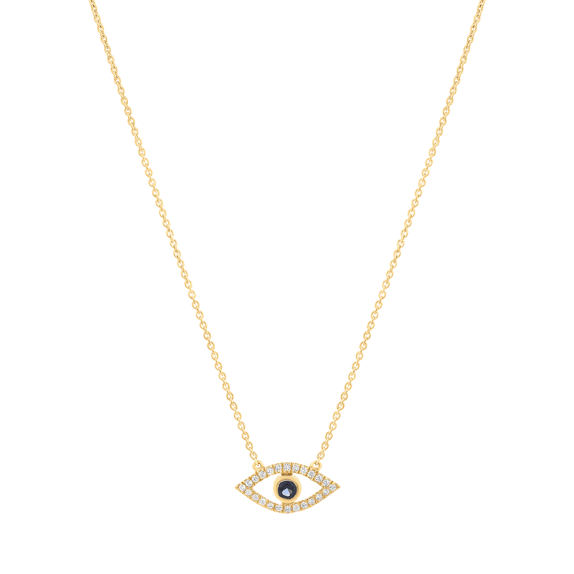Diamond Evil Eye Necklace - 14K Yellow Gold Necklaces magal-dev