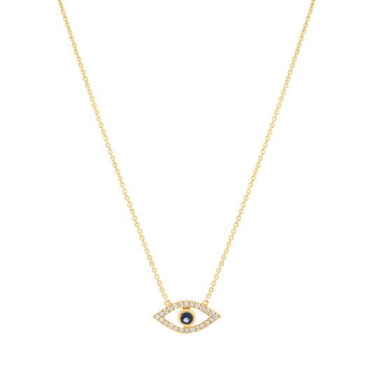 Diamond Evil Eye Necklace - 14K Yellow Gold Necklaces magal-dev