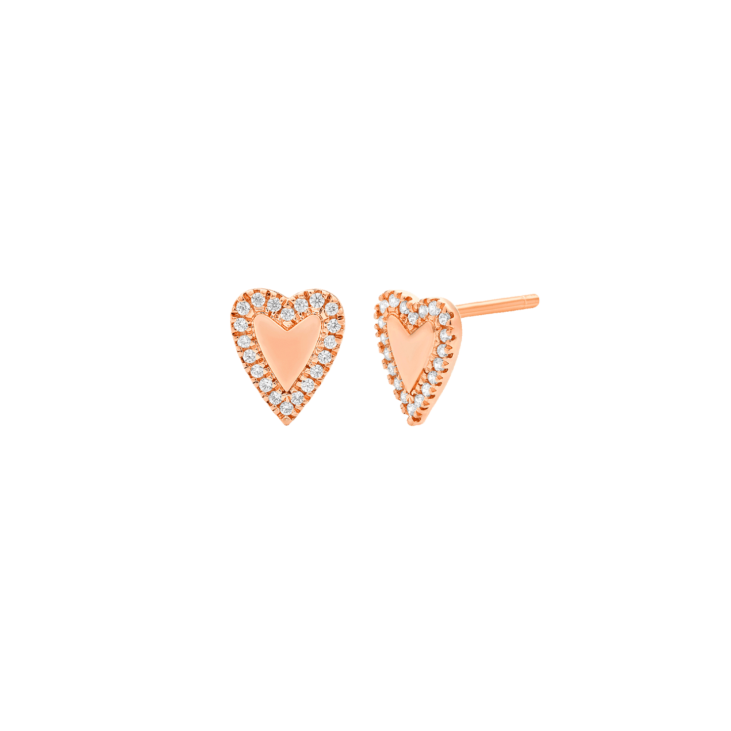 Diamond Heart Earrings - 18K Gold Vermeil Earrings magal-dev