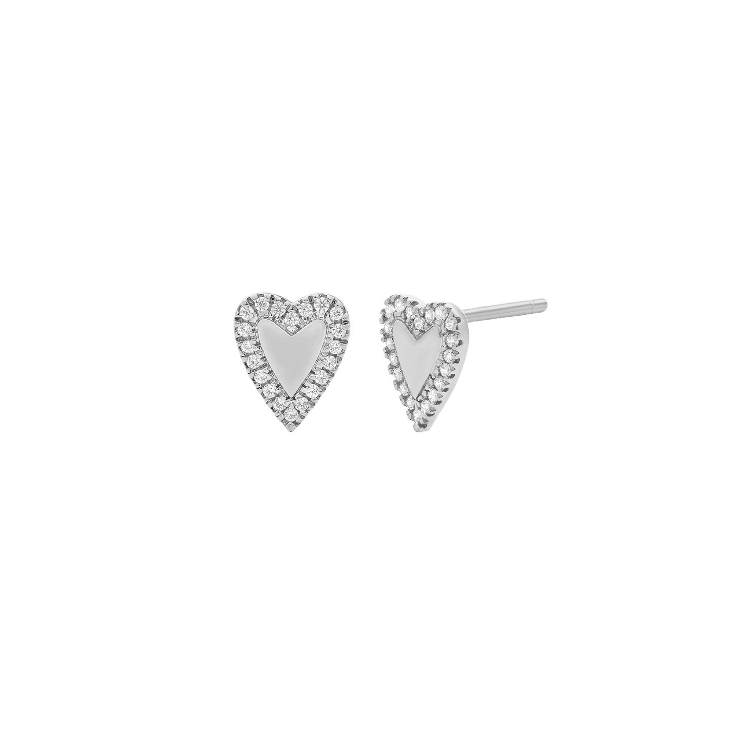 Diamond Heart Earrings - 18K Gold Vermeil Earrings magal-dev