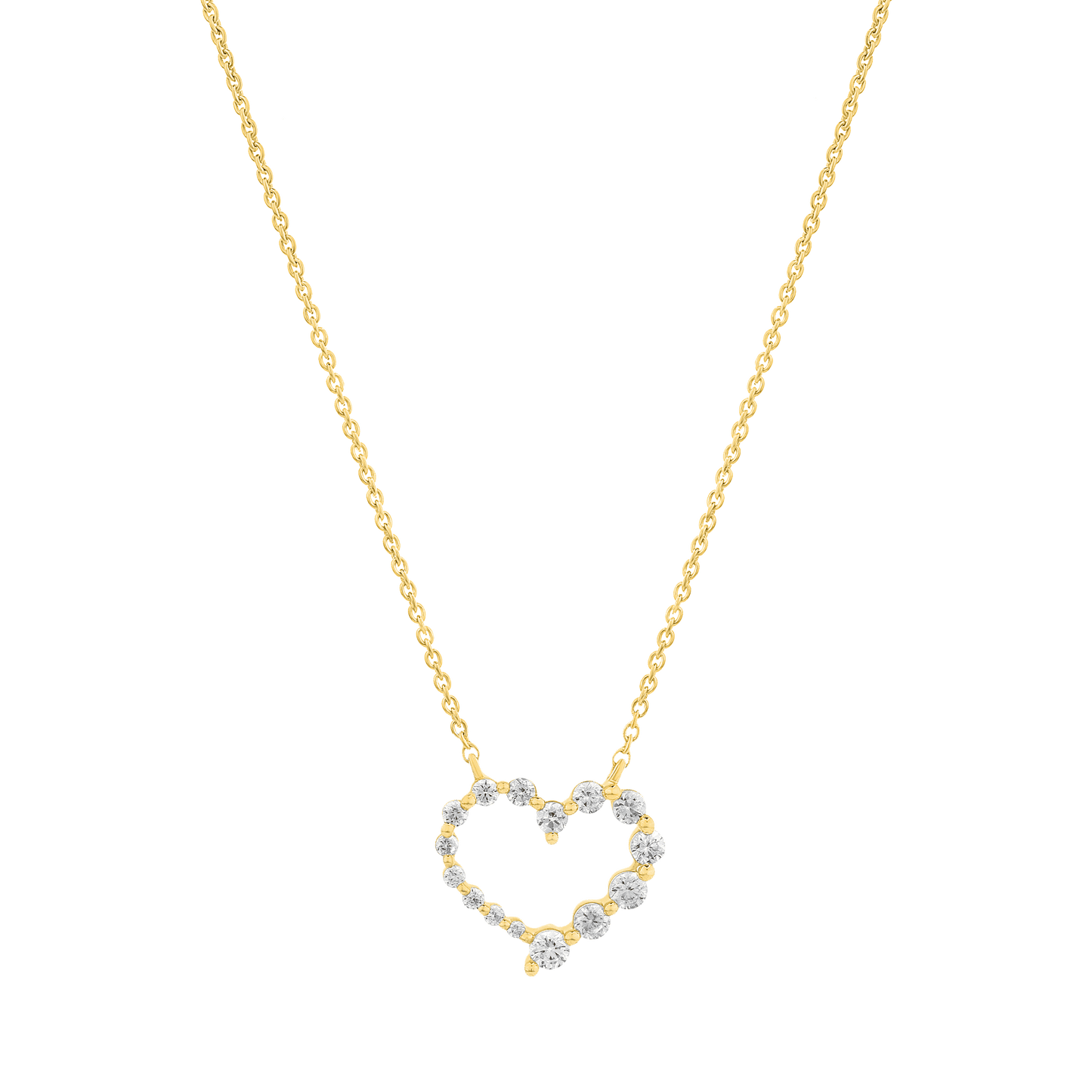 Diamond Heart Pendant - 14K Yellow Gold Necklaces magal-dev
