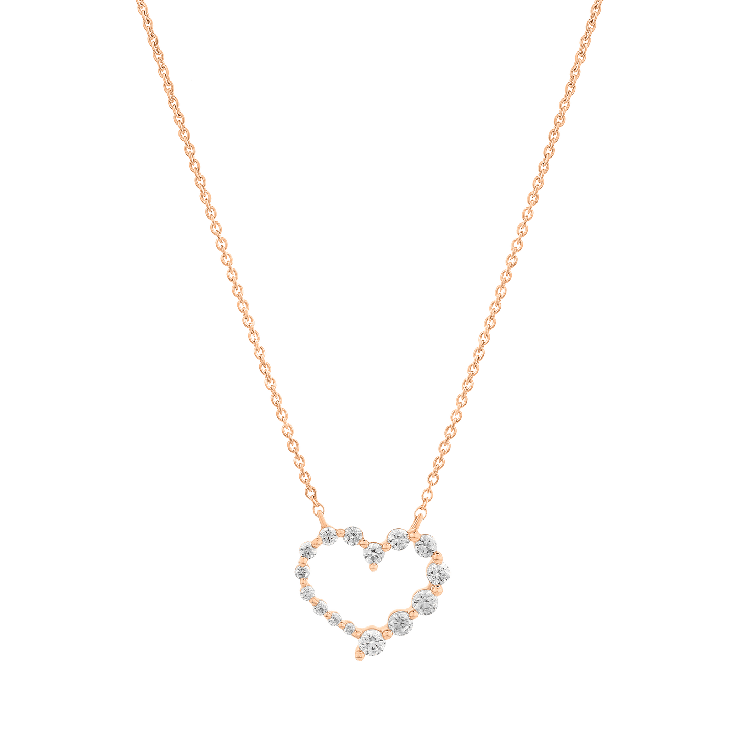 Diamond Heart Pendant - 14K Yellow Gold Necklaces magal-dev