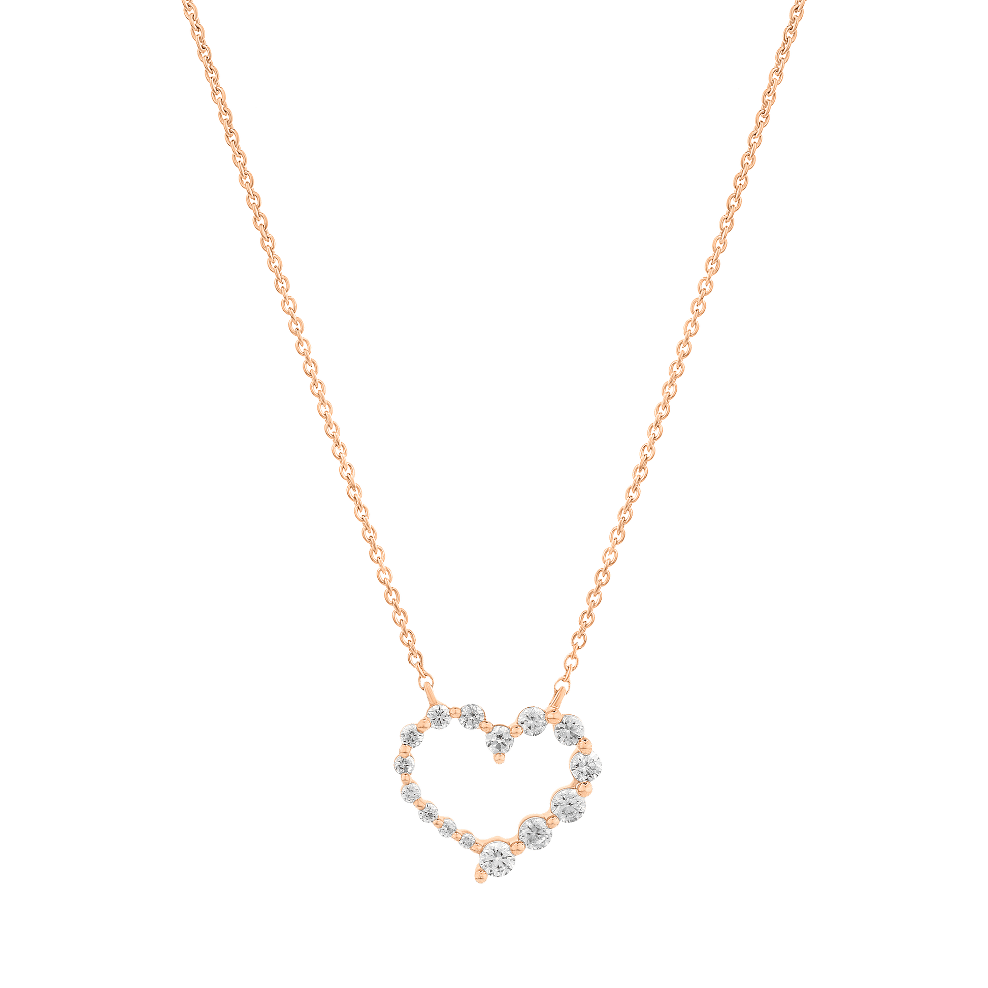 Diamond Heart Pendant - 14K Yellow Gold Necklaces magal-dev