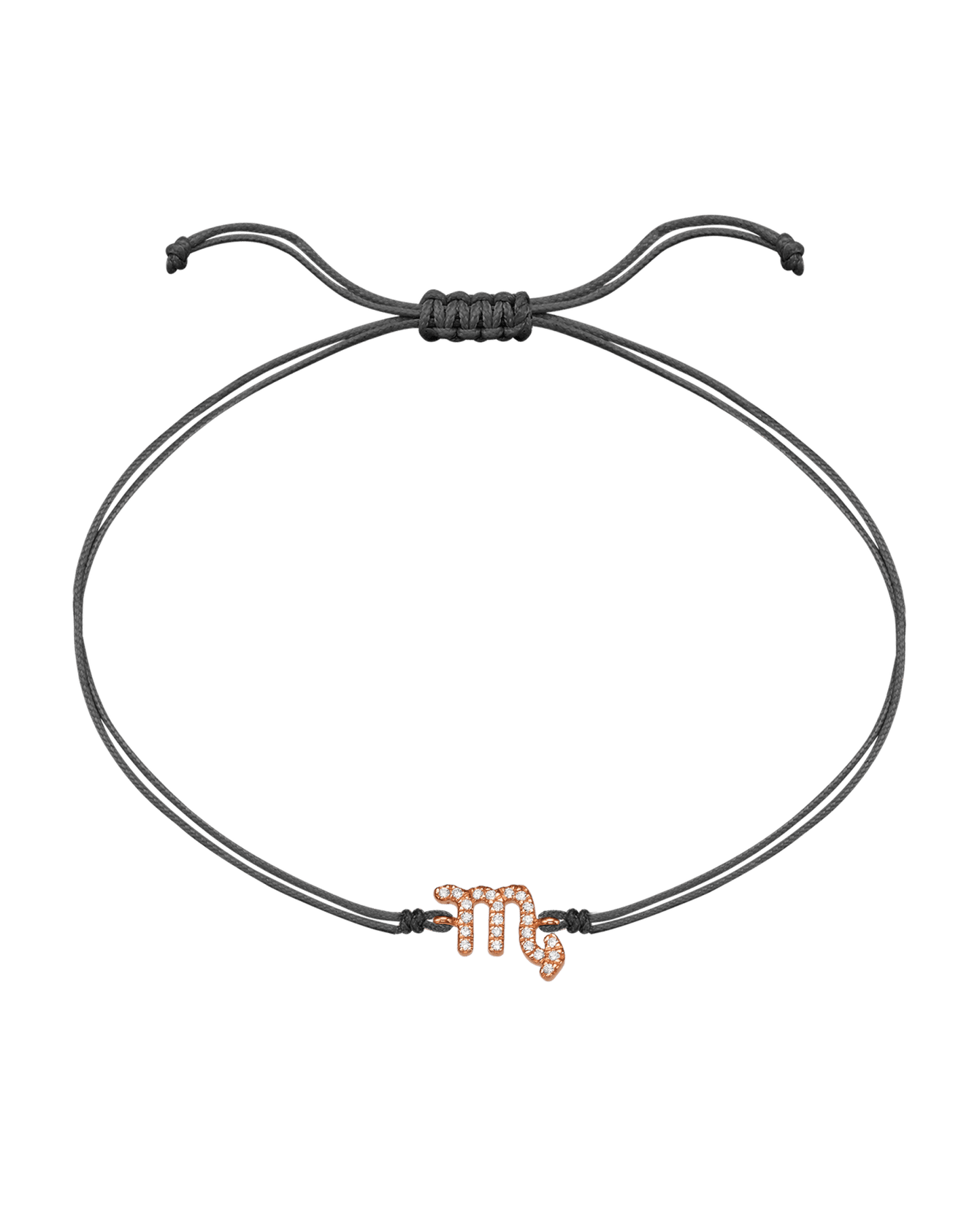 Diamond Zodiac Signs String of Love - 14K Rose Gold Bracelets 14K Solid Gold Grey