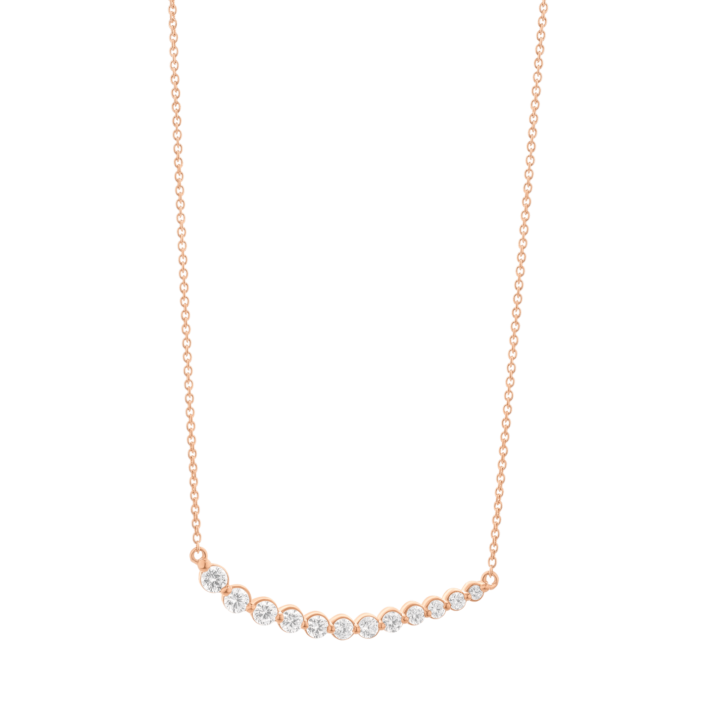 Diamonds Bezel Bar Necklace - 14K Yellow Gold Necklaces magal-dev
