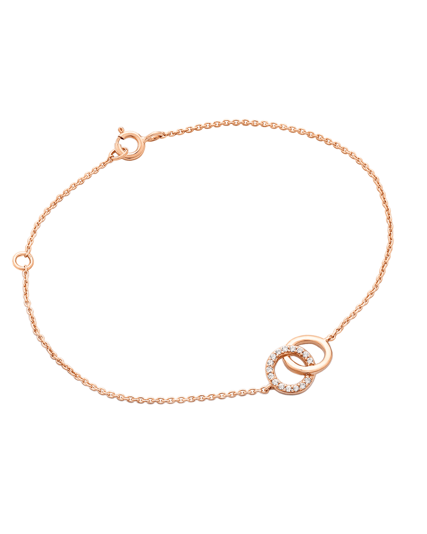 Double Diamond Circle Bracelet - 14K Yellow Gold Bracelets magal-dev