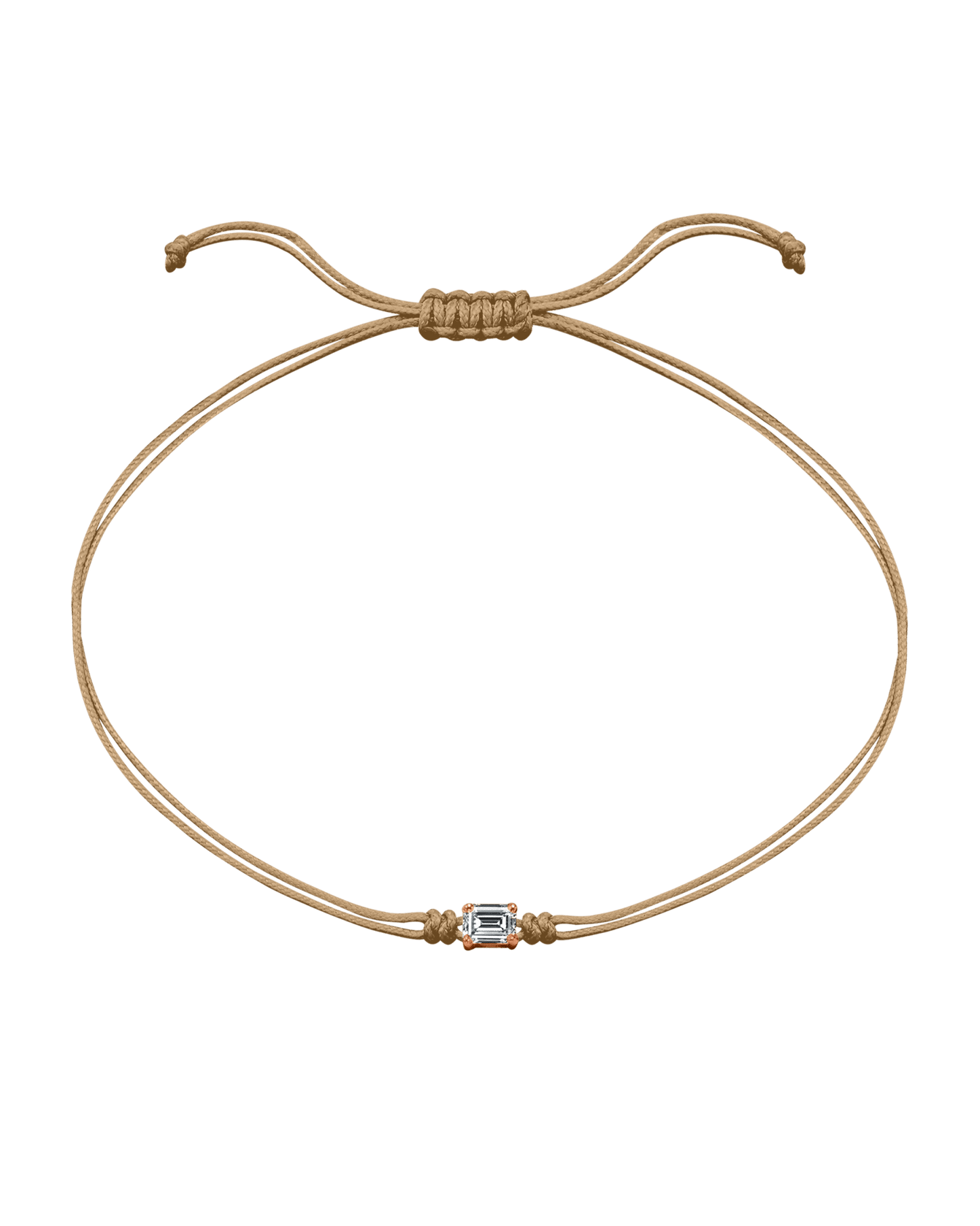 Emerald Diamond String Of Love - 14K Rose Gold Bracelets 14K Solid Gold Camel