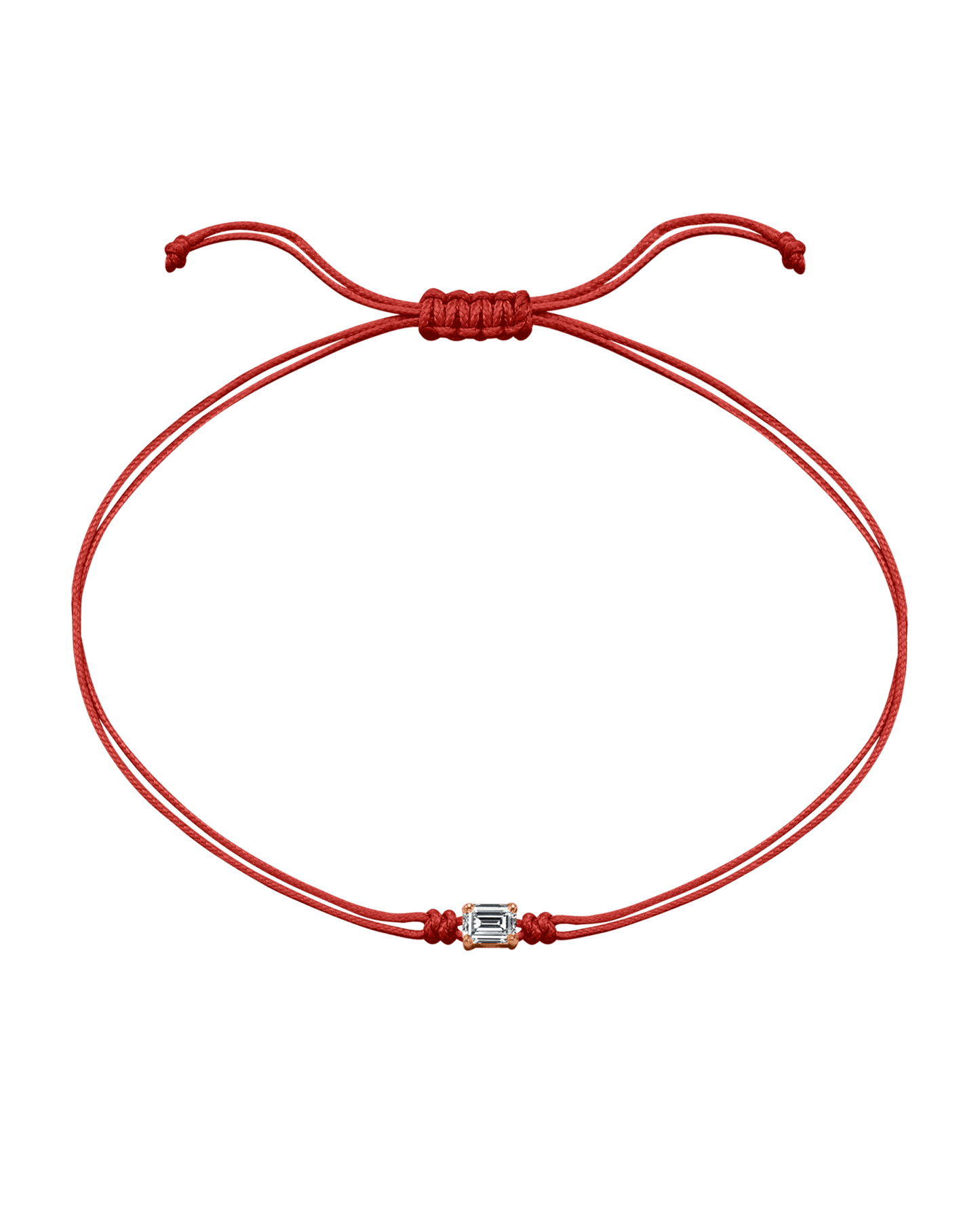 Emerald Diamond String Of Love - 14K Rose Gold Bracelets 14K Solid Gold Red