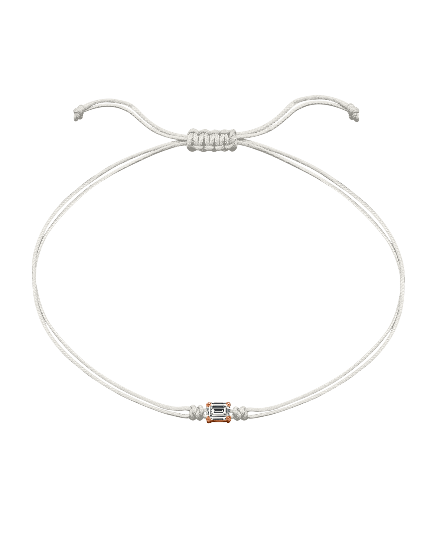 Emerald Diamond String Of Love - 14K Rose Gold Bracelets 14K Solid Gold Pearl