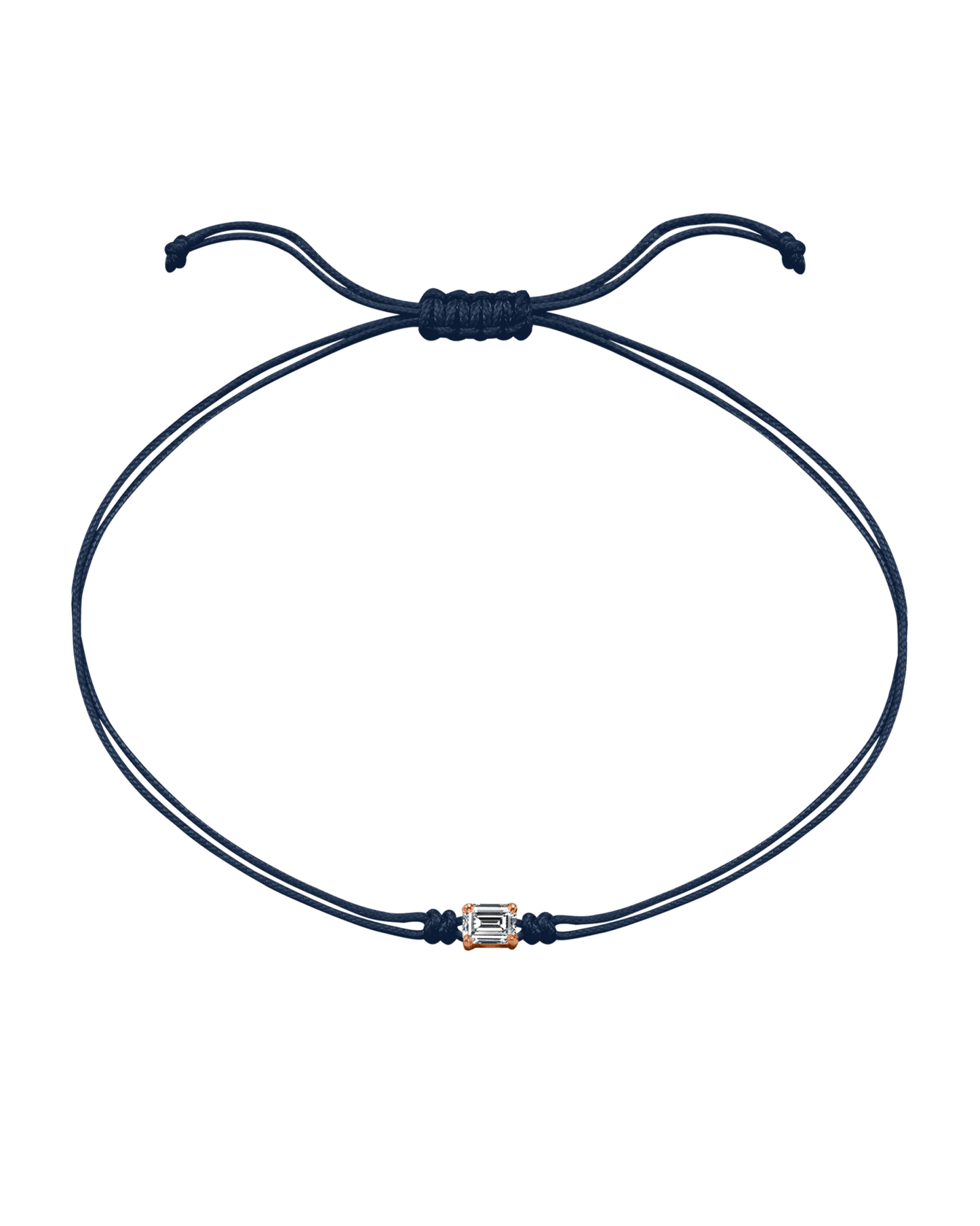 Emerald Diamond String Of Love - 14K Rose Gold Bracelets 14K Solid Gold Navy Blue