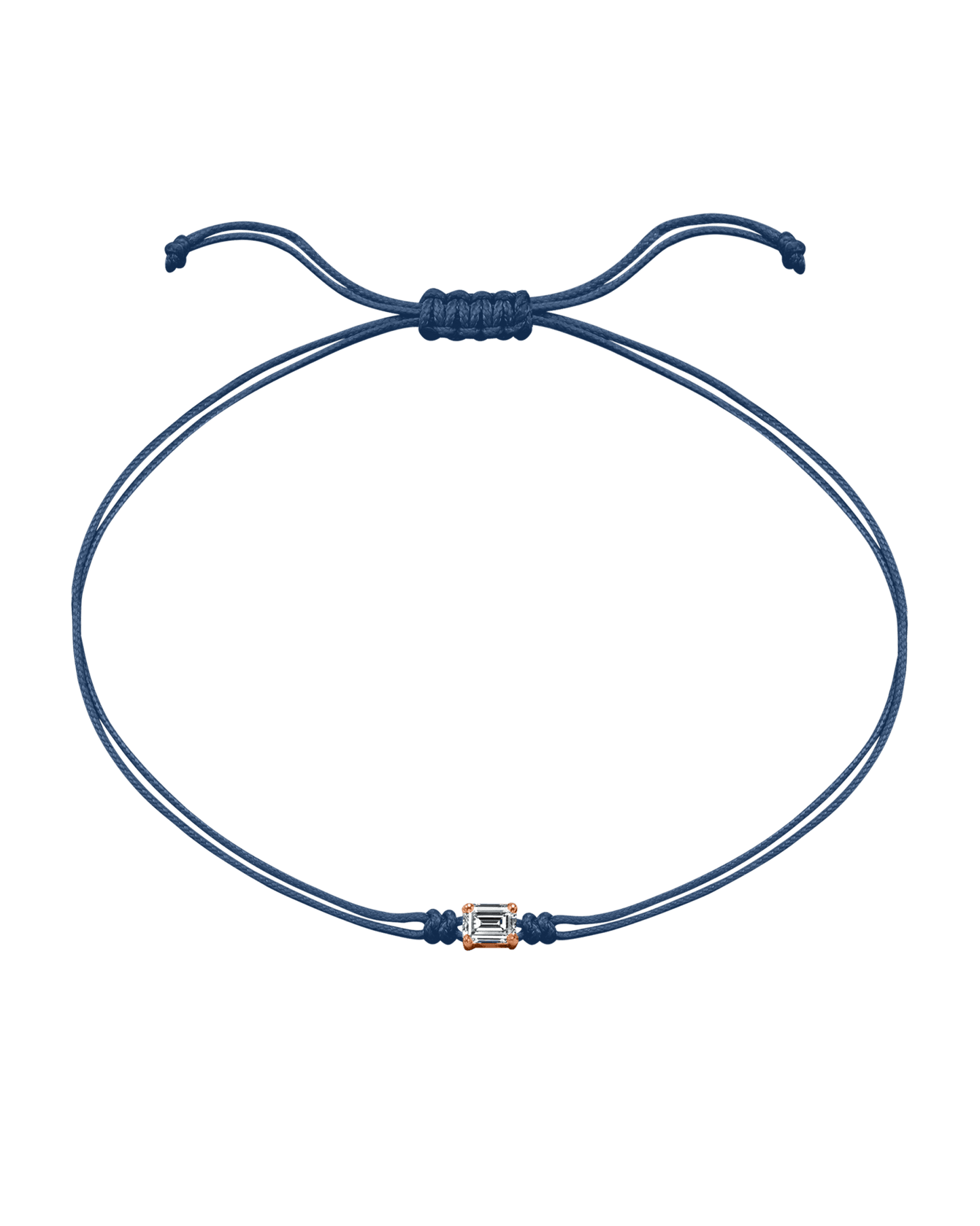 Emerald Diamond String Of Love - 14K Rose Gold Bracelets 14K Solid Gold Indigo