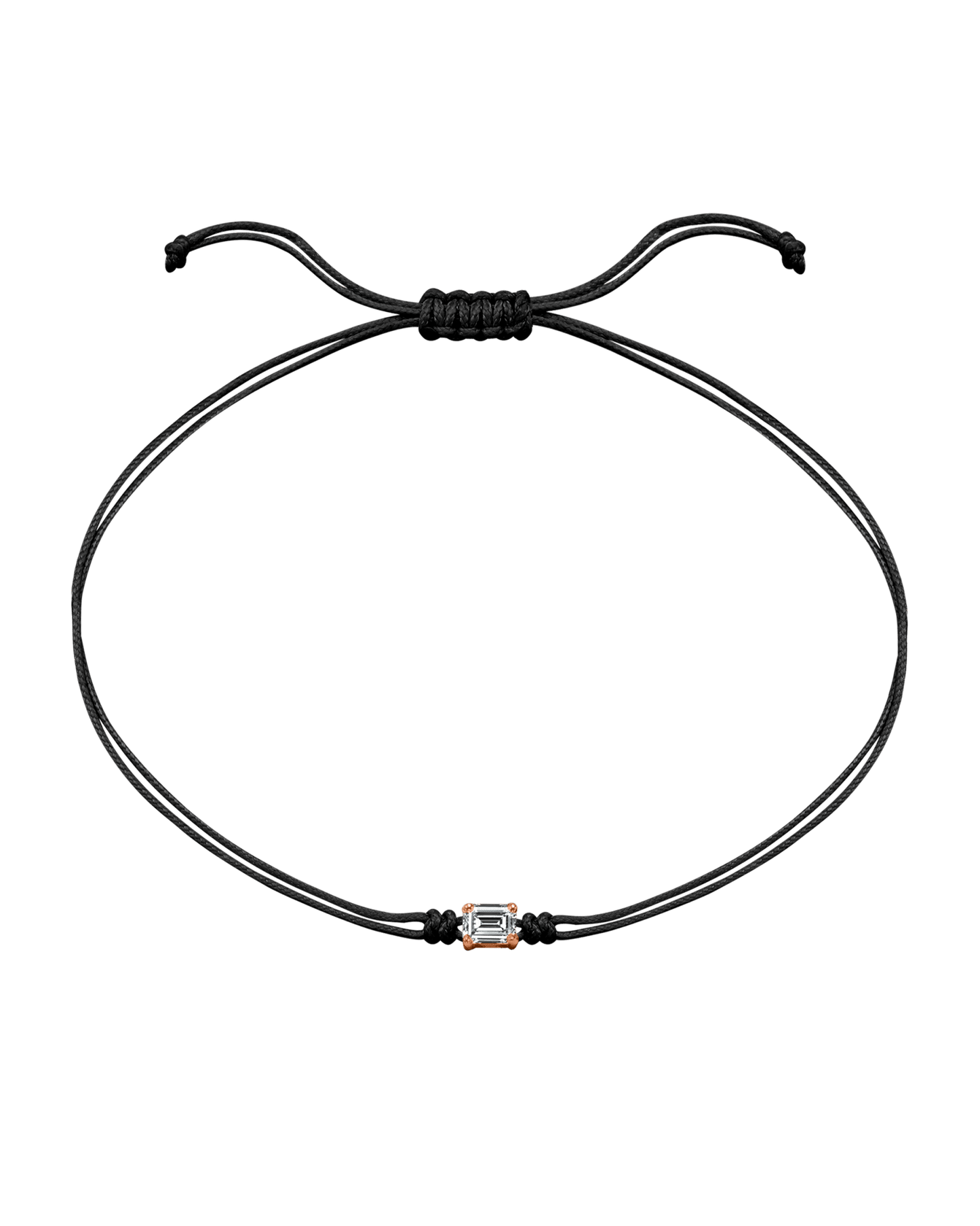 Emerald Diamond String Of Love - 14K Rose Gold Bracelets 14K Solid Gold Black